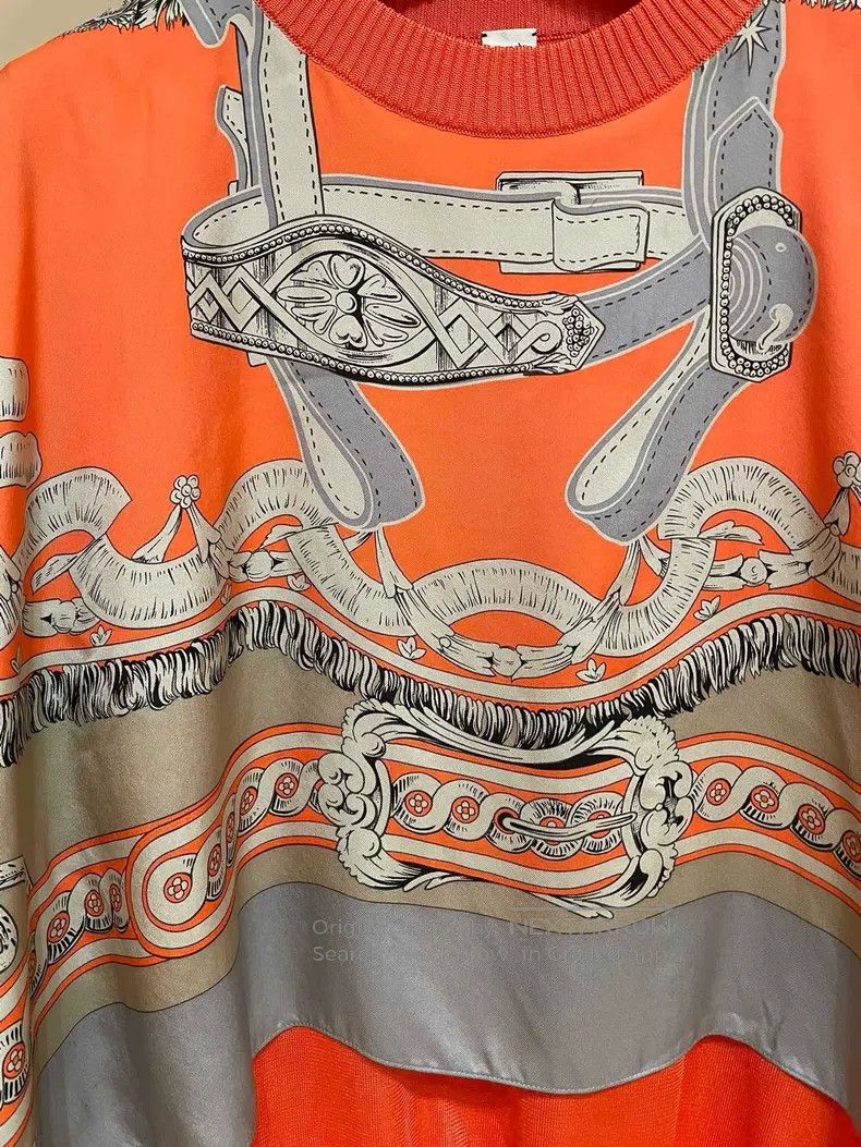 Hermes Hermes Silk Fabric Fake Two-Piece Scarf Knit Top Size XS / US 0-2 / IT 36-38 - 3 Thumbnail