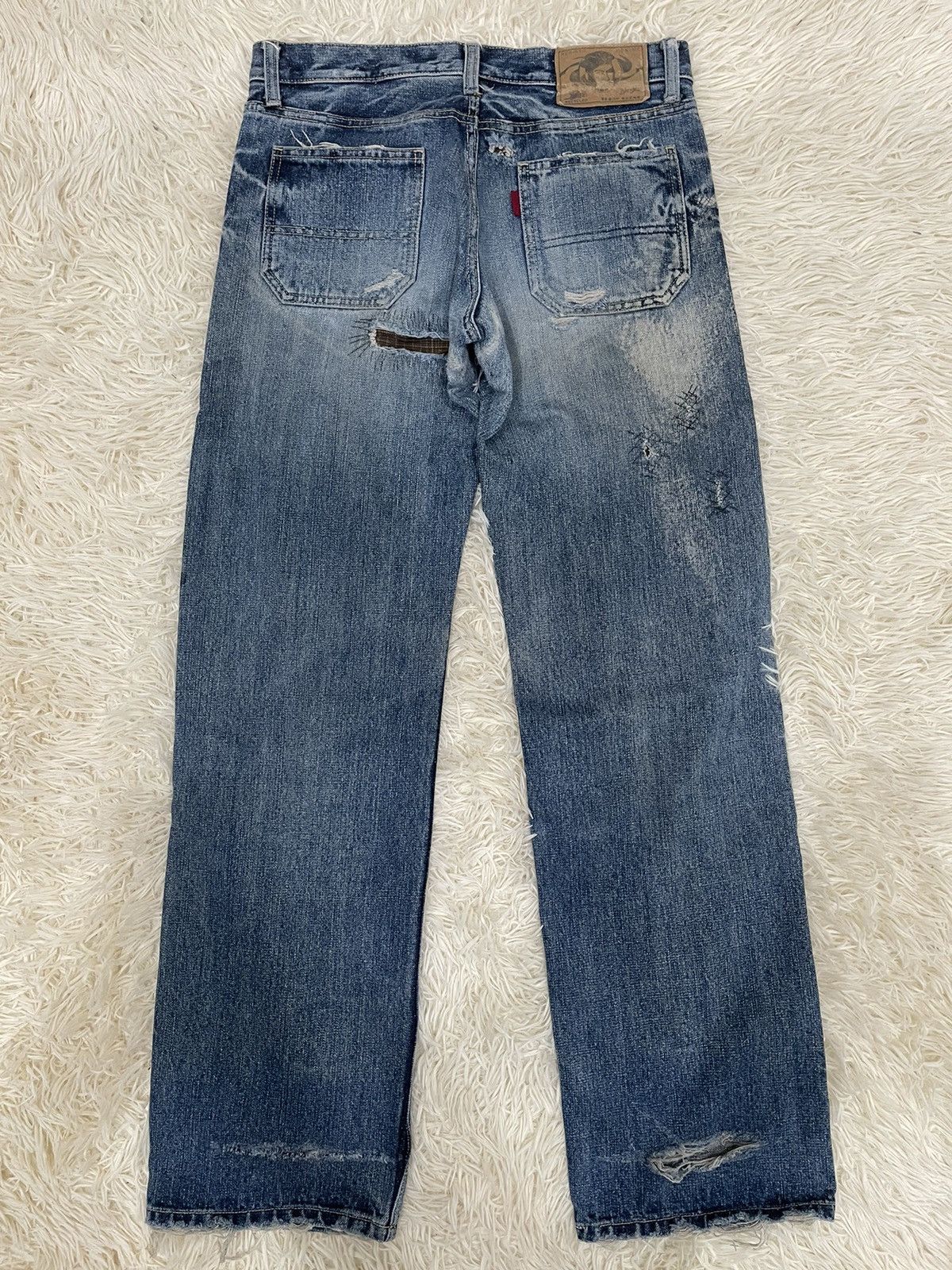 Japanese Brand Ozone Rocks Thrashed Redline Japan Denim Size US 31 - 2 Thumbnail