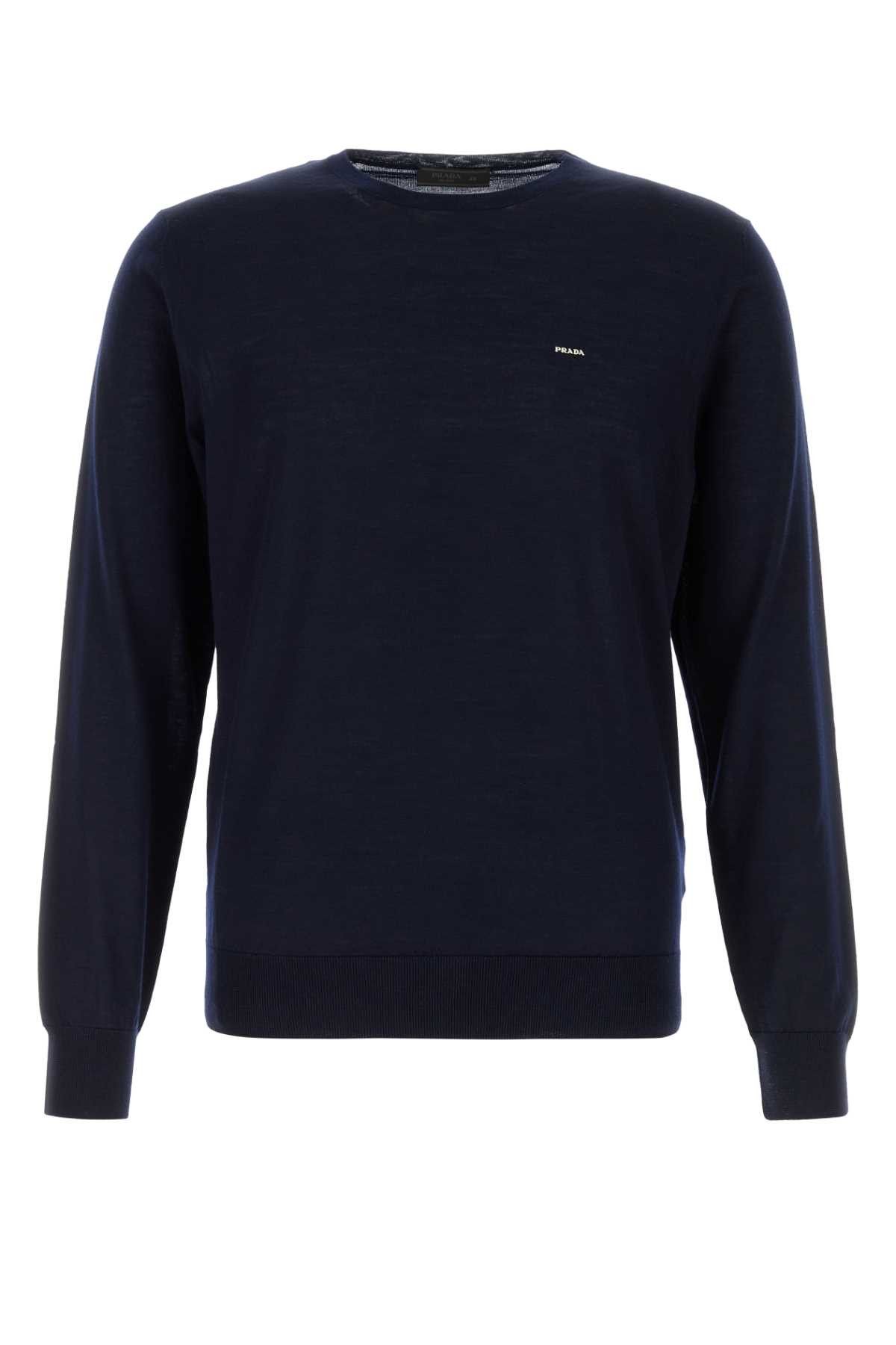 Prada Midnight Blue Wool Sweater Size US XL / EU 56 / 4 - 1 Thumbnail