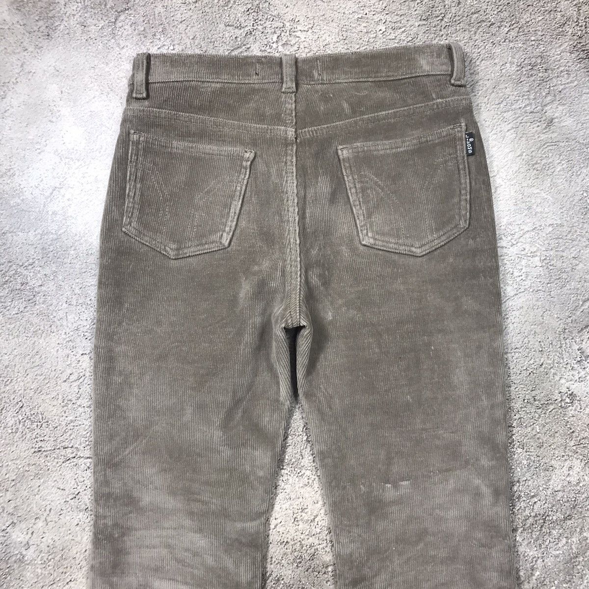 Vintage Vintage 90s Flared Velvet Wide Leg Pants Washed Grey Wool 28 Size 28" / US 6 / IT 42 - 5 Thumbnail
