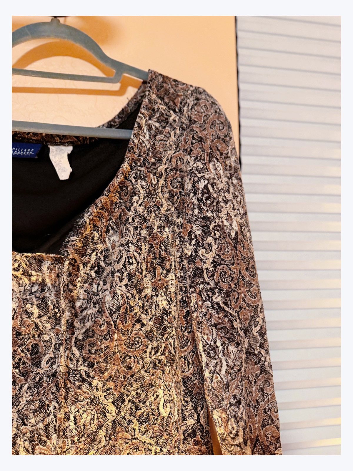 Other Vintage Hillard & Hanson Metallic Paisley Top – Boho Y2K Size L / US 10 / IT 46 - 5 Thumbnail