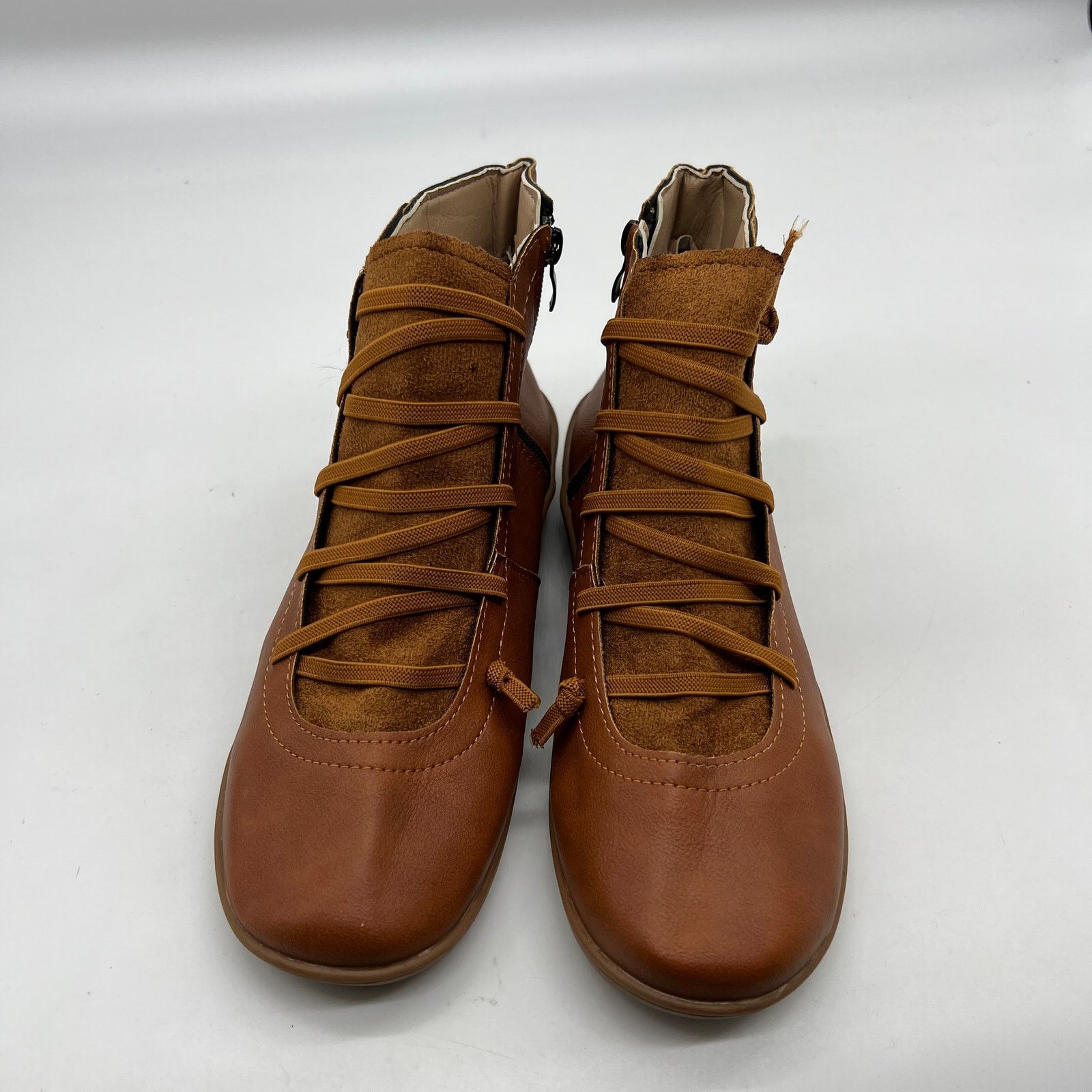 Other Ankle Boots Brown Round Toe Casual Comfortable Ligh Size US 9 / IT 39 - 2 Thumbnail