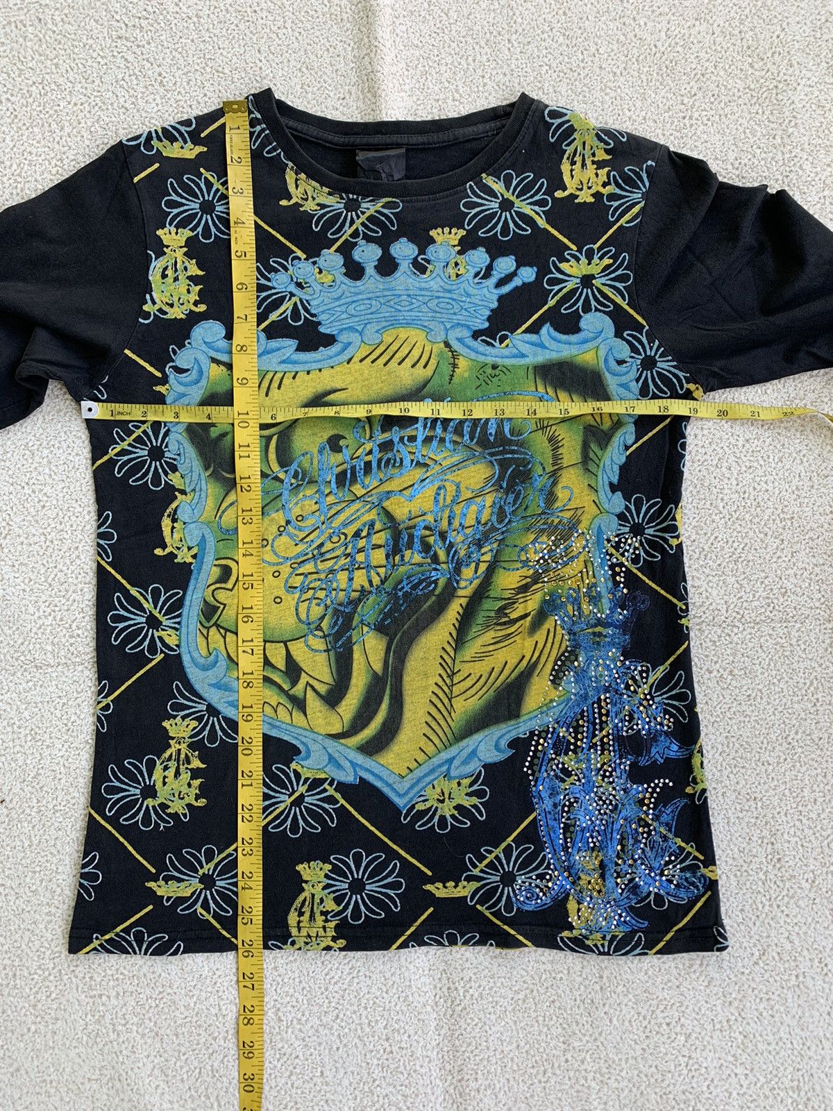 Christian Audigier × Ed Hardy × Vintage Vtg Christian audiger full print long sleeve t shirt Size US M / EU 48-50 / 2 - 12 Thumbnail