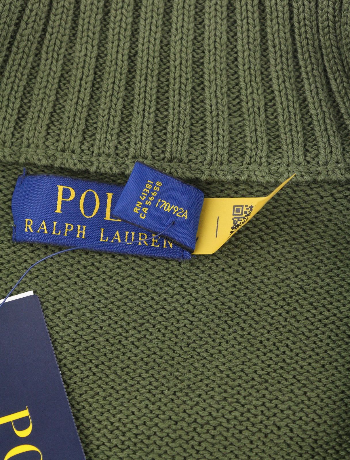 Ralph Lauren OLIVE S Half Zip Tight Knit Pullover Jumper 86923 Size US S / EU 44-46 / 1 - 7 Thumbnail