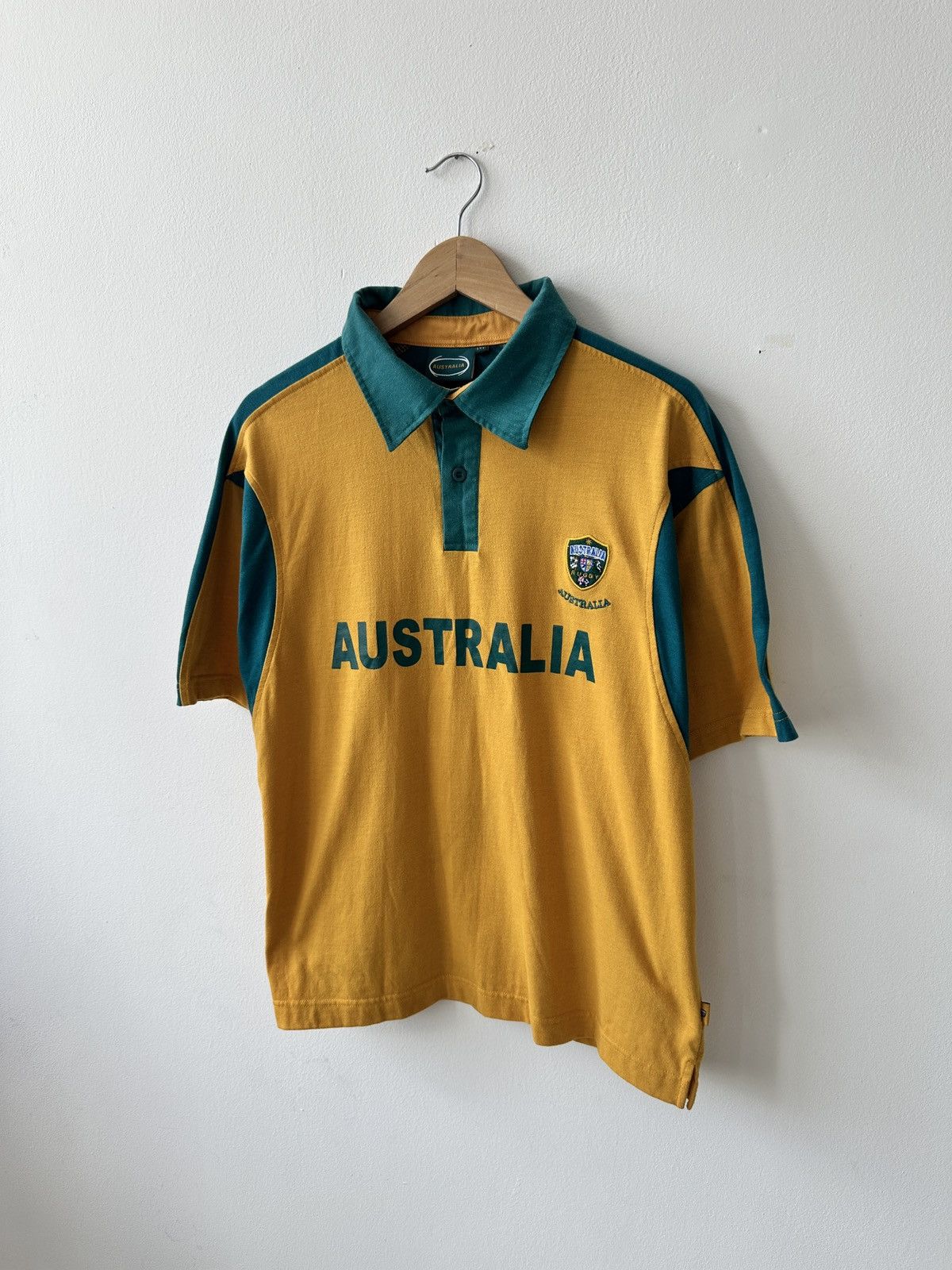 Man Made In Australia Vintage Australia Gold Green Rugby Style Polo Shirt Size M Size US M / EU 48-50 / 2 - 3 Thumbnail
