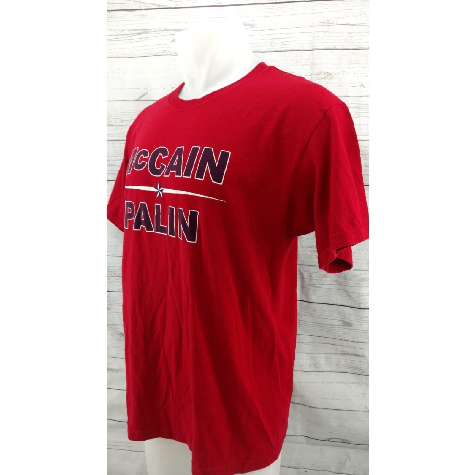 Jerzees McCAIN PALIN Vote T Shirt Red Size Large - President ELECTION Jerzees 100% Cotton Short Sleeve Crew Neck Mens Regular T-Shirt Size US L / EU 52-54 / 3 - 2 Thumbnail