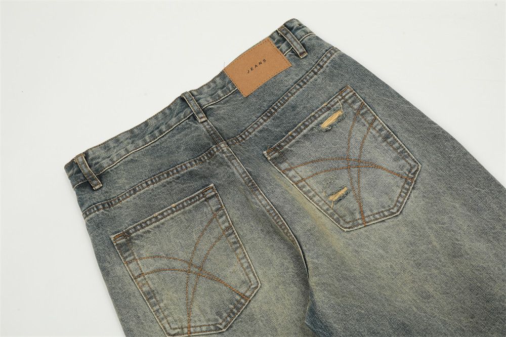 Japanese Brand × Jean Men's punk distressed loose heavy washed ripped jeans Size US 32 / EU 48 - 6 Thumbnail