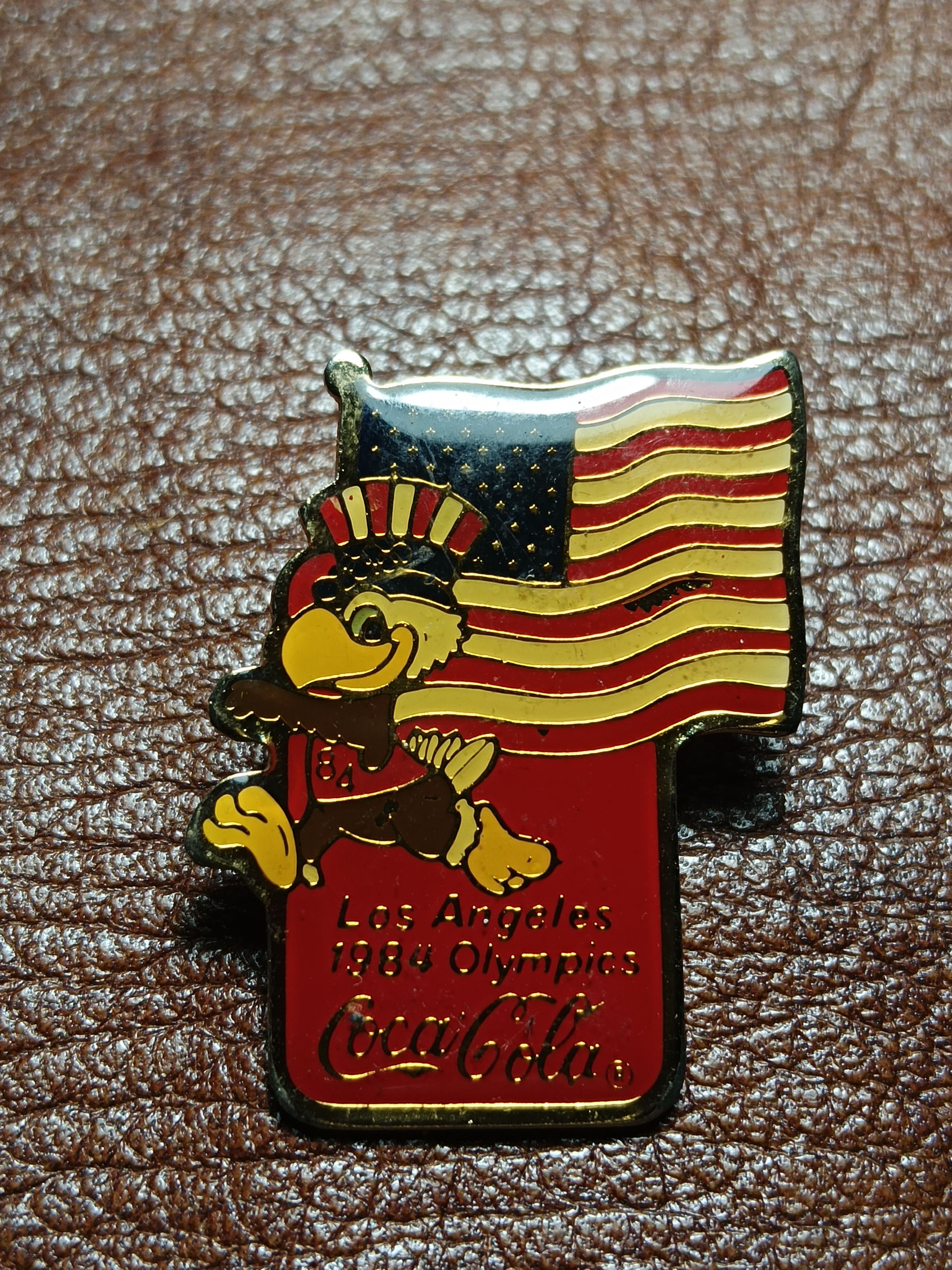 Coca Cola × USA Olympics Vintage 1984 Los Angeles Olympic CA Coca Cola Pin Badge Size ONE SIZE - 4 Thumbnail