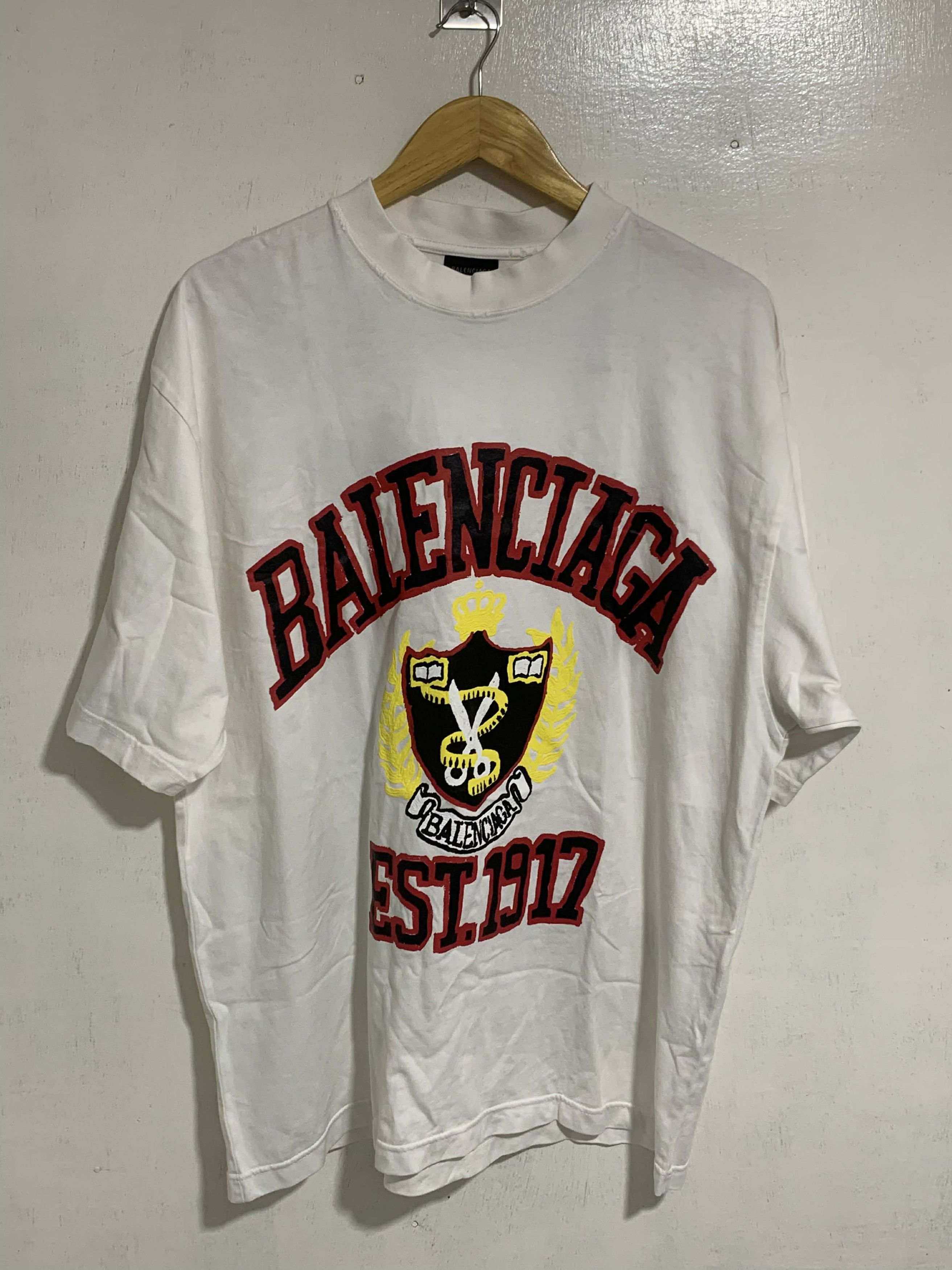 Balenciaga Balenciaga DIY 22SS Printed College Distressed Shirt Size US M / EU 48-50 / 2 - 1 Thumbnail