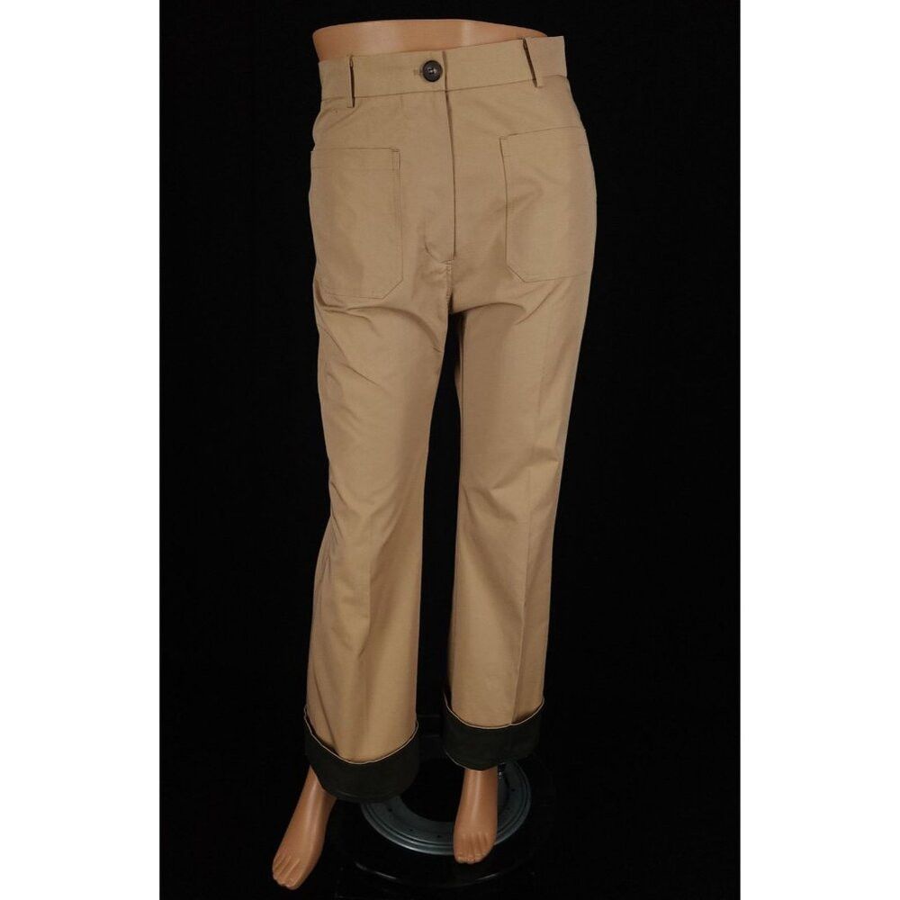 SSENSE DRAE Cotton Patch Pocket Flared Trousers Size M Womens Beige Size 30" / US 8 / IT 44 - 5 Thumbnail
