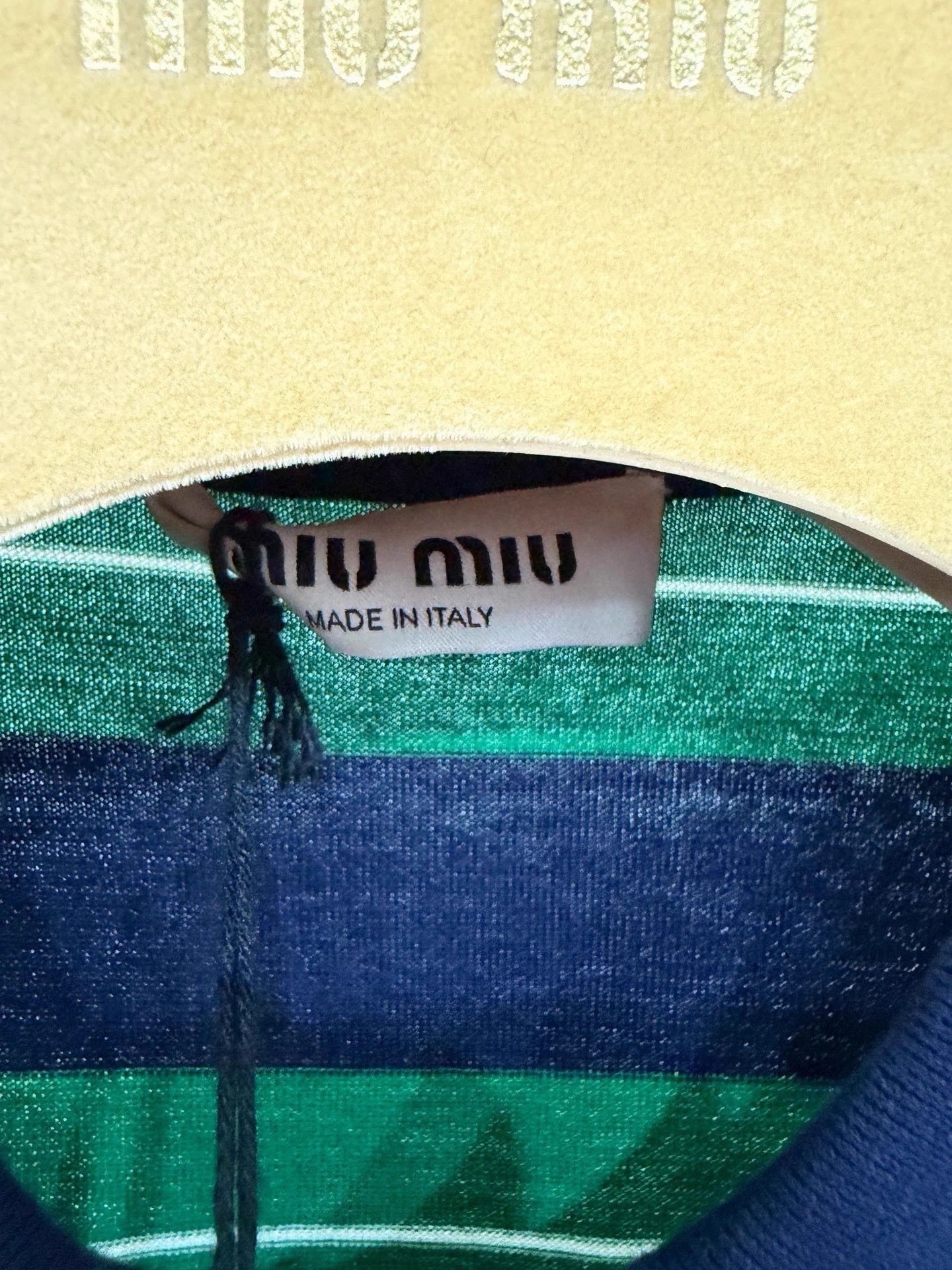 Miu Miu MIU MIU Black Green Stripe Polo Shirt 38 Size S / US 4 / IT 40 - 3 Thumbnail