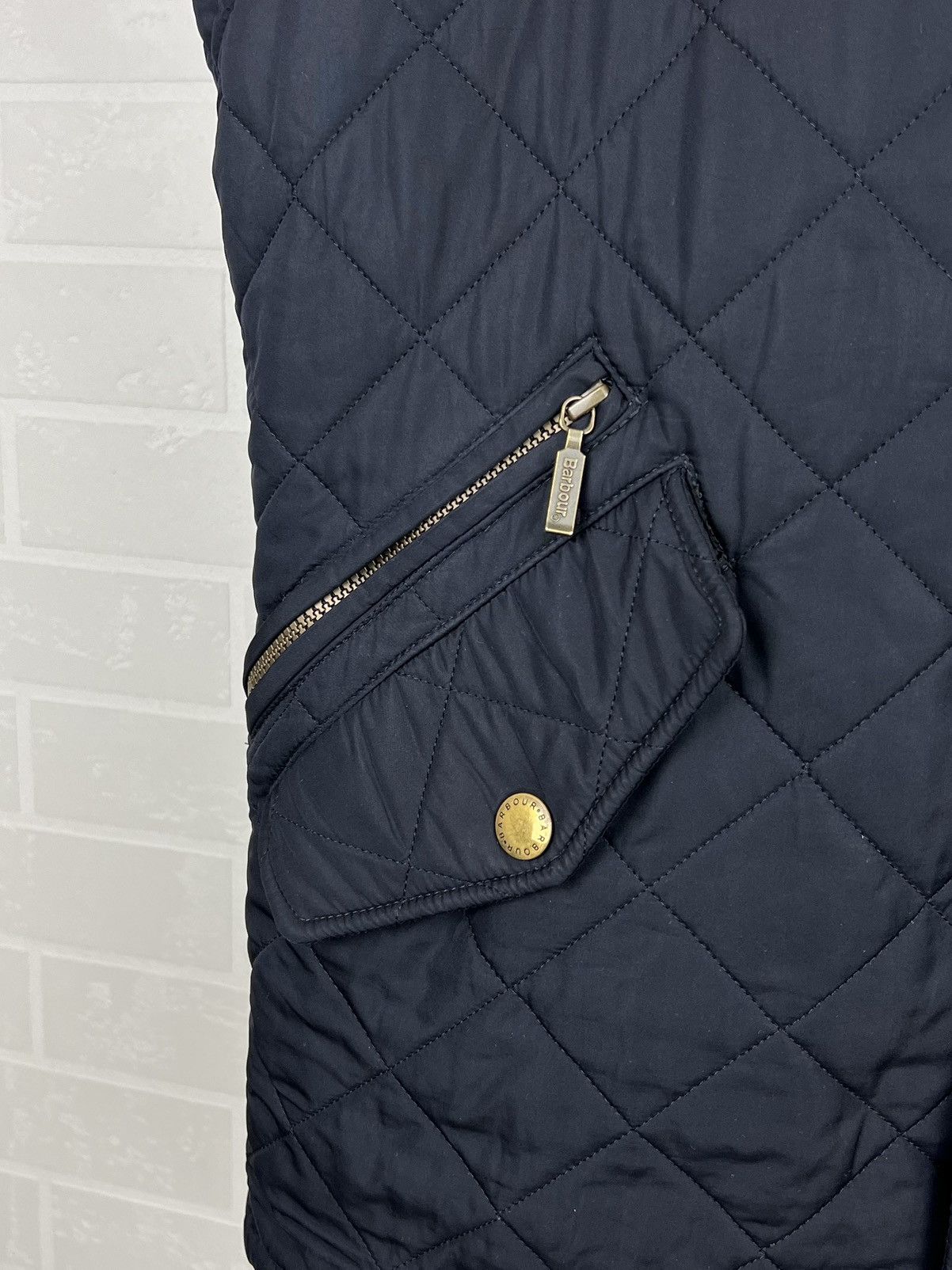 Barbour BARBOUR Jacket Quilted POWELL Pockets Logo Blue Men’s Size US XL / EU 56 / 4 - 3 Thumbnail