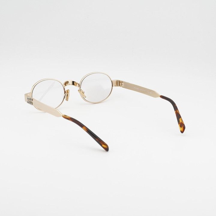 Miu Miu Miu Miu MUB51S 5AK10W Sunglasses Gold Oval Frame, Clear Size ONE SIZE - 10 Thumbnail