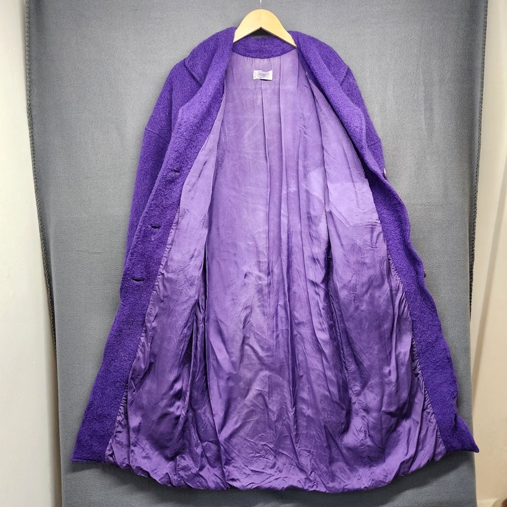 Missoni VINTAGE Missoni Donna Womens Coat Overcoat Long Purple Wool Mohair Blend Italy PROJECT Ladies Womens Middle Length 2000s Size M / US 6-8 / IT 42-44 - 3 Thumbnail