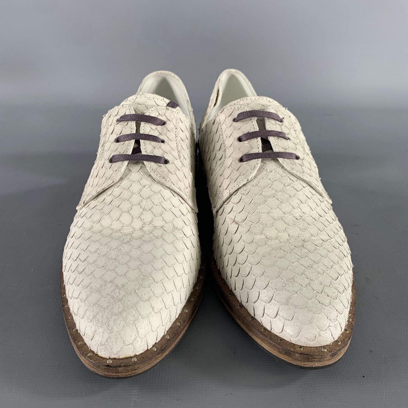 FREDA SALVADOR FREDA SALVADOR White Leather Snake Embossed Pointed Flats Size US 5.5 / IT 35.5 - 4 Thumbnail