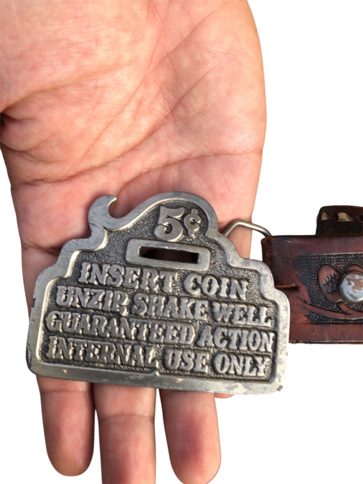 Leather × Vintage VINTAGE LEATHER BELT THE GREAT CHICAGO Size 32 - 5 Thumbnail