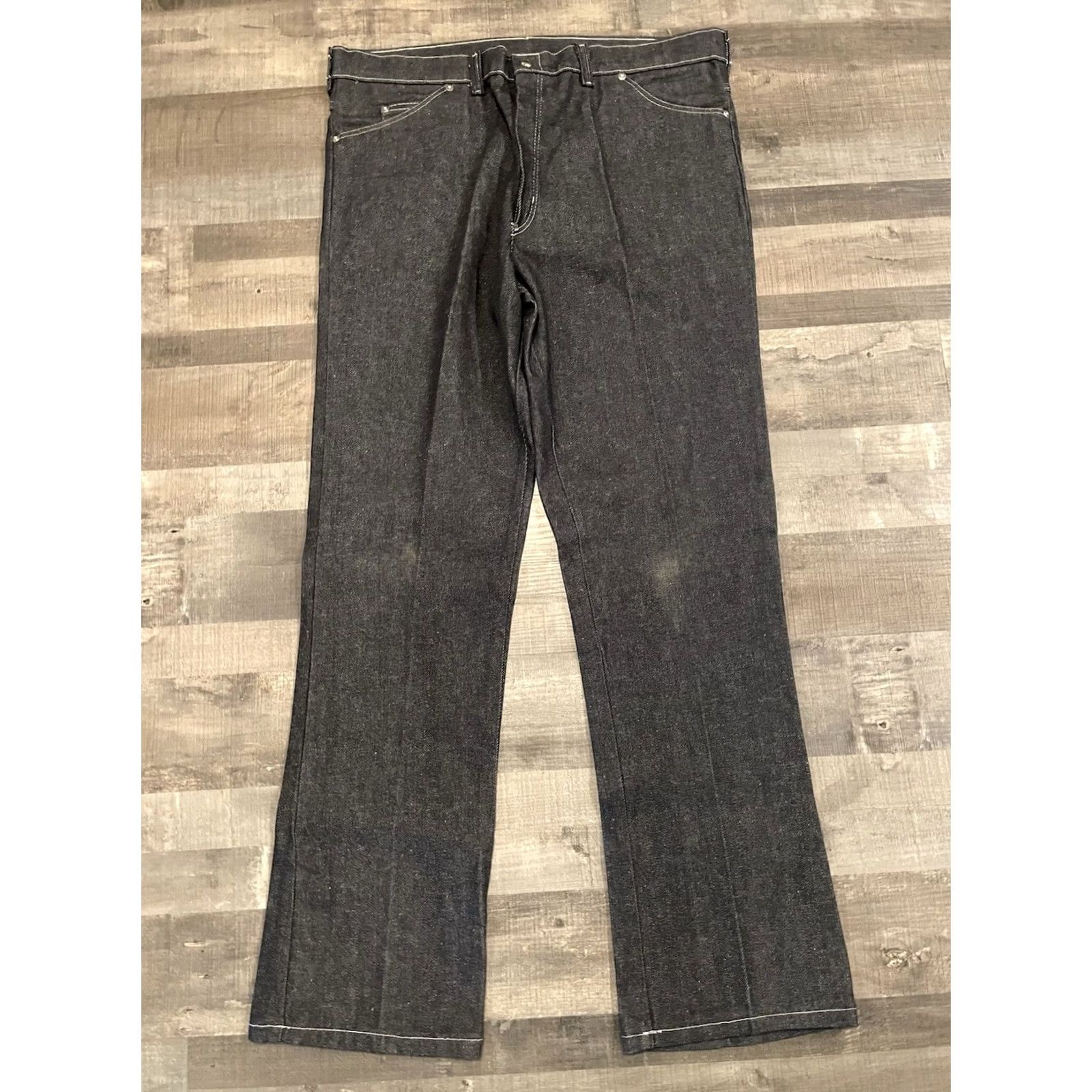 Denime VINTAGE Renegade Denim Jeans Mens Size 38x33 Dark Wash Blue 1970s Rockabilly Casual Jeans Mens Size US 38 / EU 54 - 3 Thumbnail