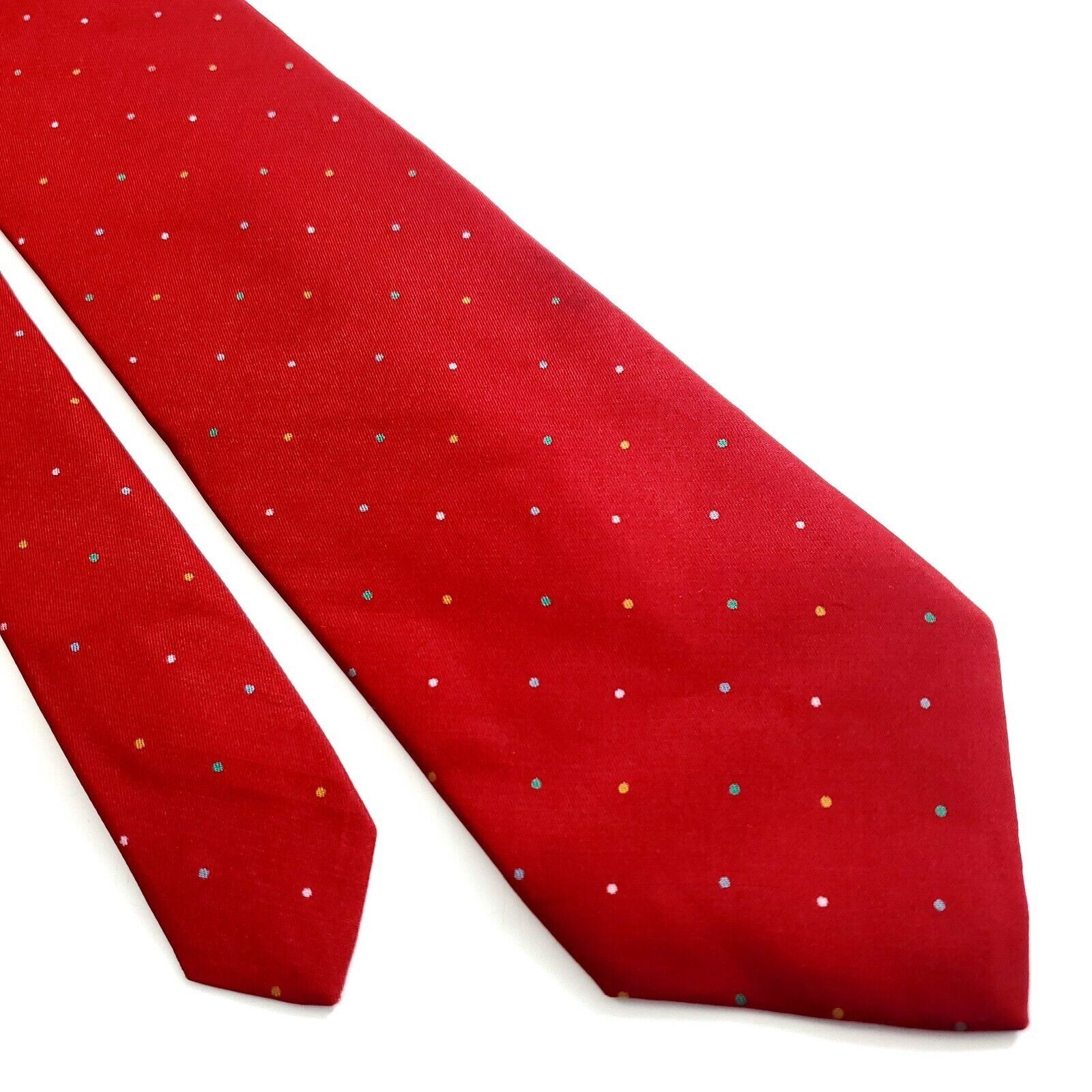 Alexander Julian Alexander Julian Colours Red Print Short Polka Dot Silk Tie Size ONE SIZE - 1 Thumbnail