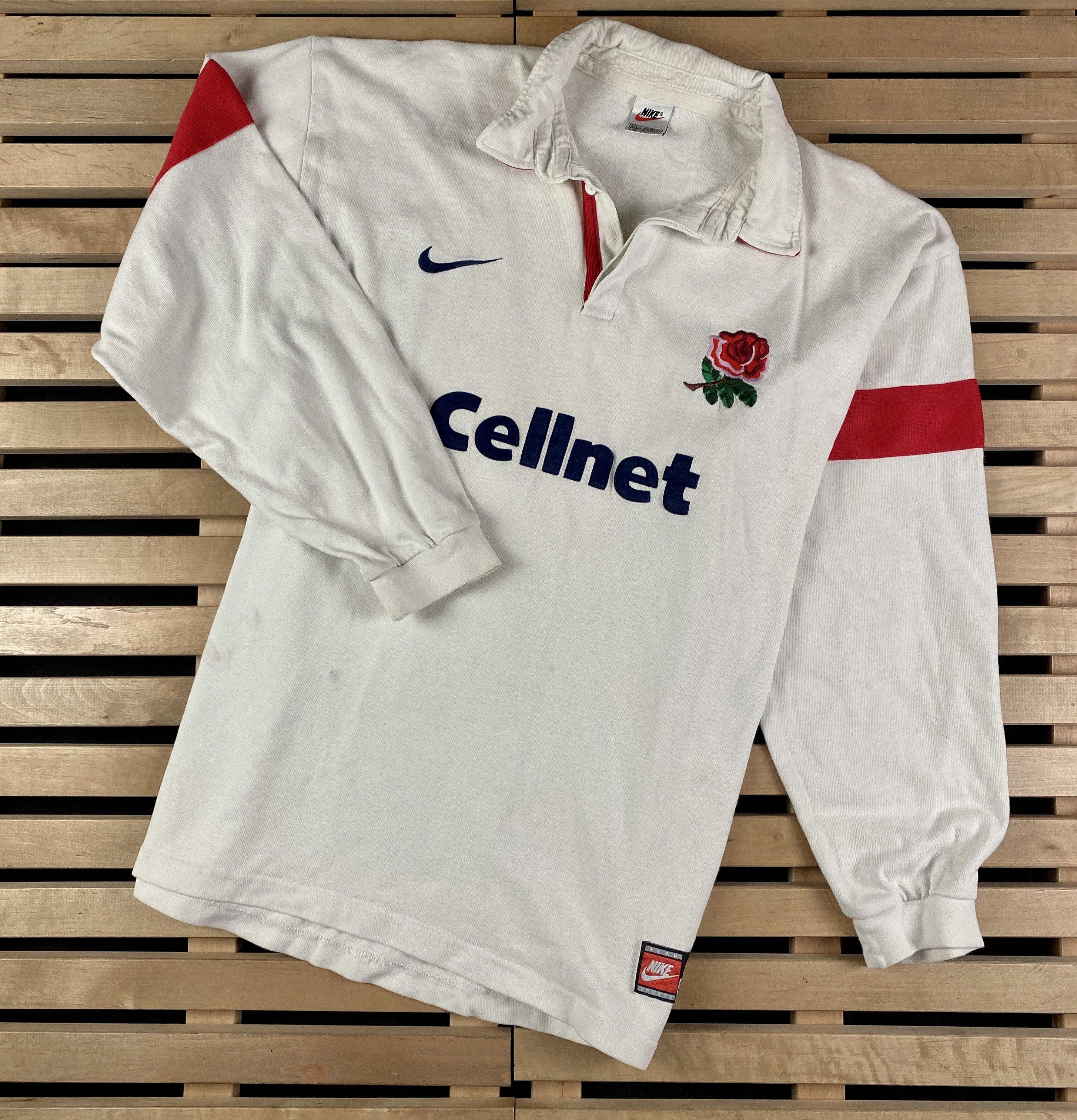 Nike Mens Vintage Long Sleeve Rugby Nike England Size XL Size US XL / EU 56 / 4 - 1 Thumbnail