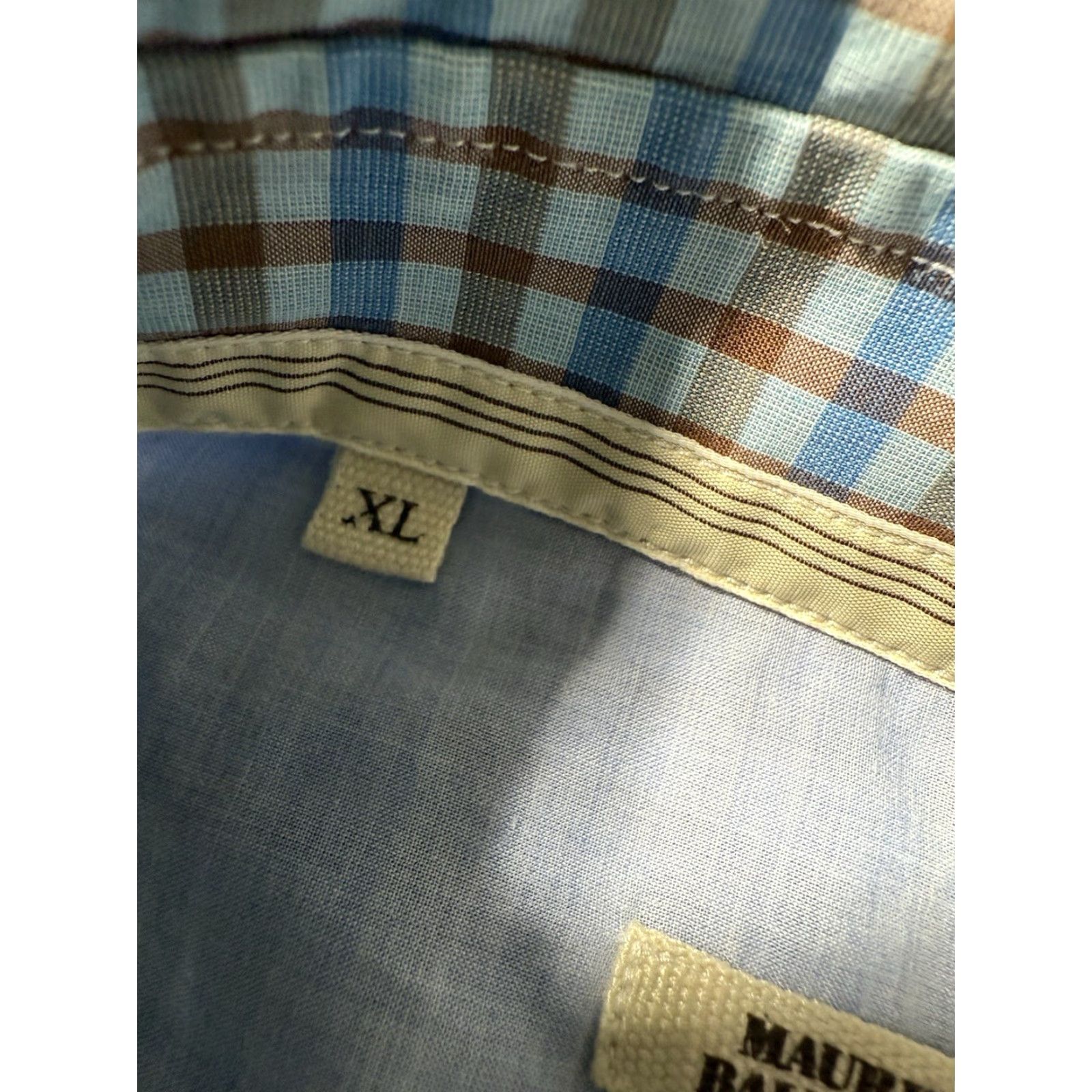 Vintage Maurizio Baldassari Shirt Mens XL Blue Plaid Button Down Italy Shirt Size US XL / EU 56 / 4 - 4 Thumbnail