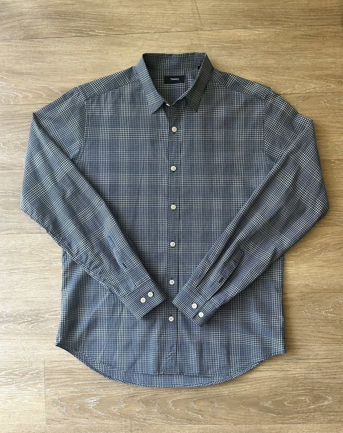 Theory Theory Checked Blue Button Up Size M Size US M / EU 48-50 / 2 - 2 Thumbnail