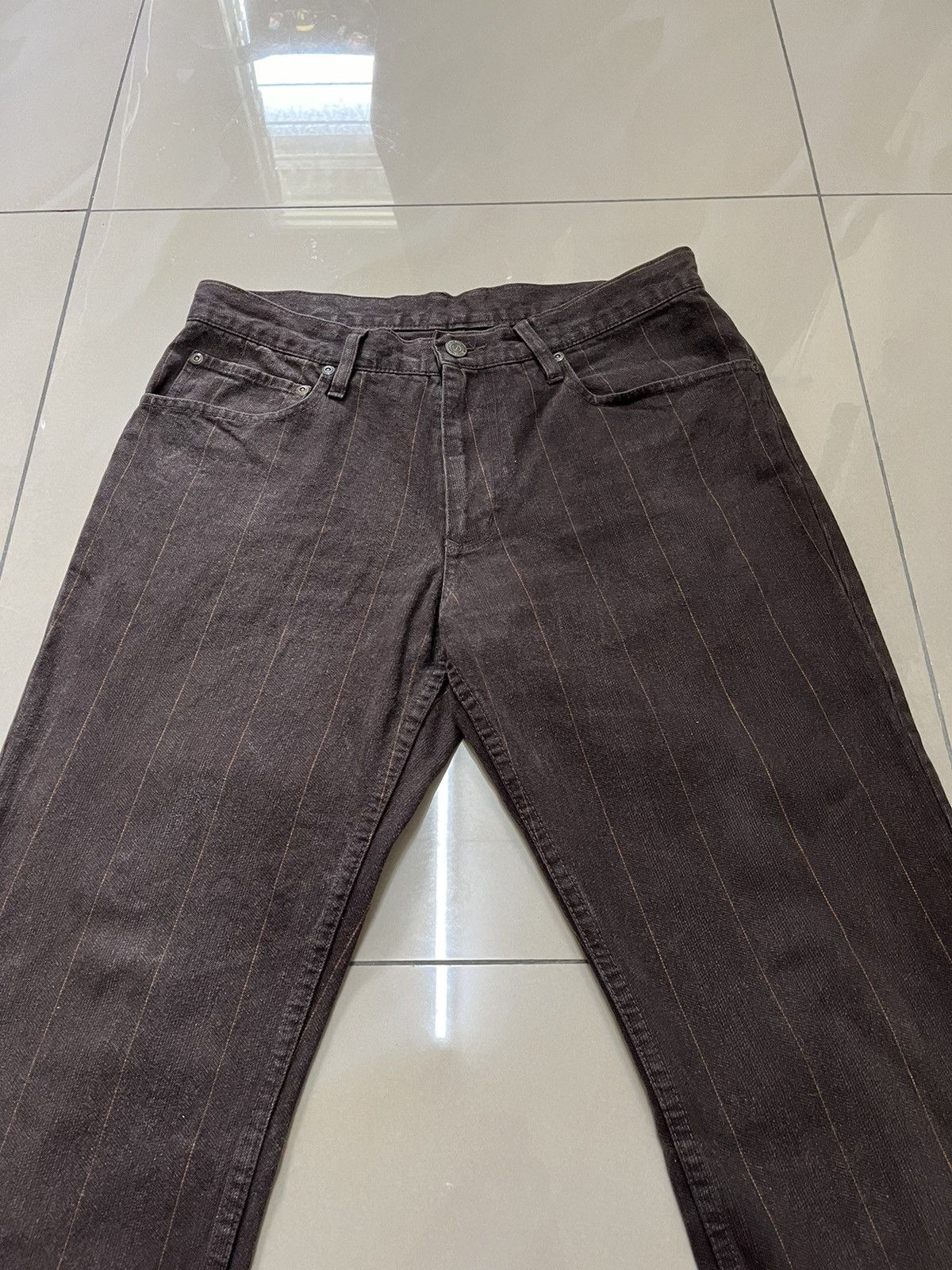 Tornado Mart Japanese Nicole Monsieur dark brown orange stripe baggy Size US 30 / EU 46 - 6 Thumbnail
