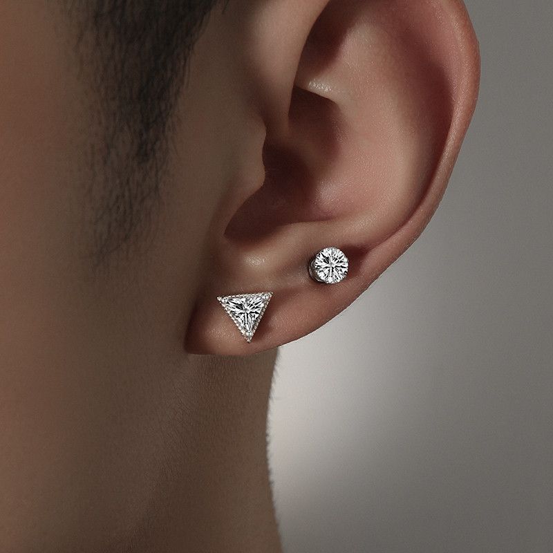 Jewelry × Sterling Silver One pairs Vintage Earrings Gothic Punk Chrome Jewelry Spike Size ONE SIZE - 1 Thumbnail