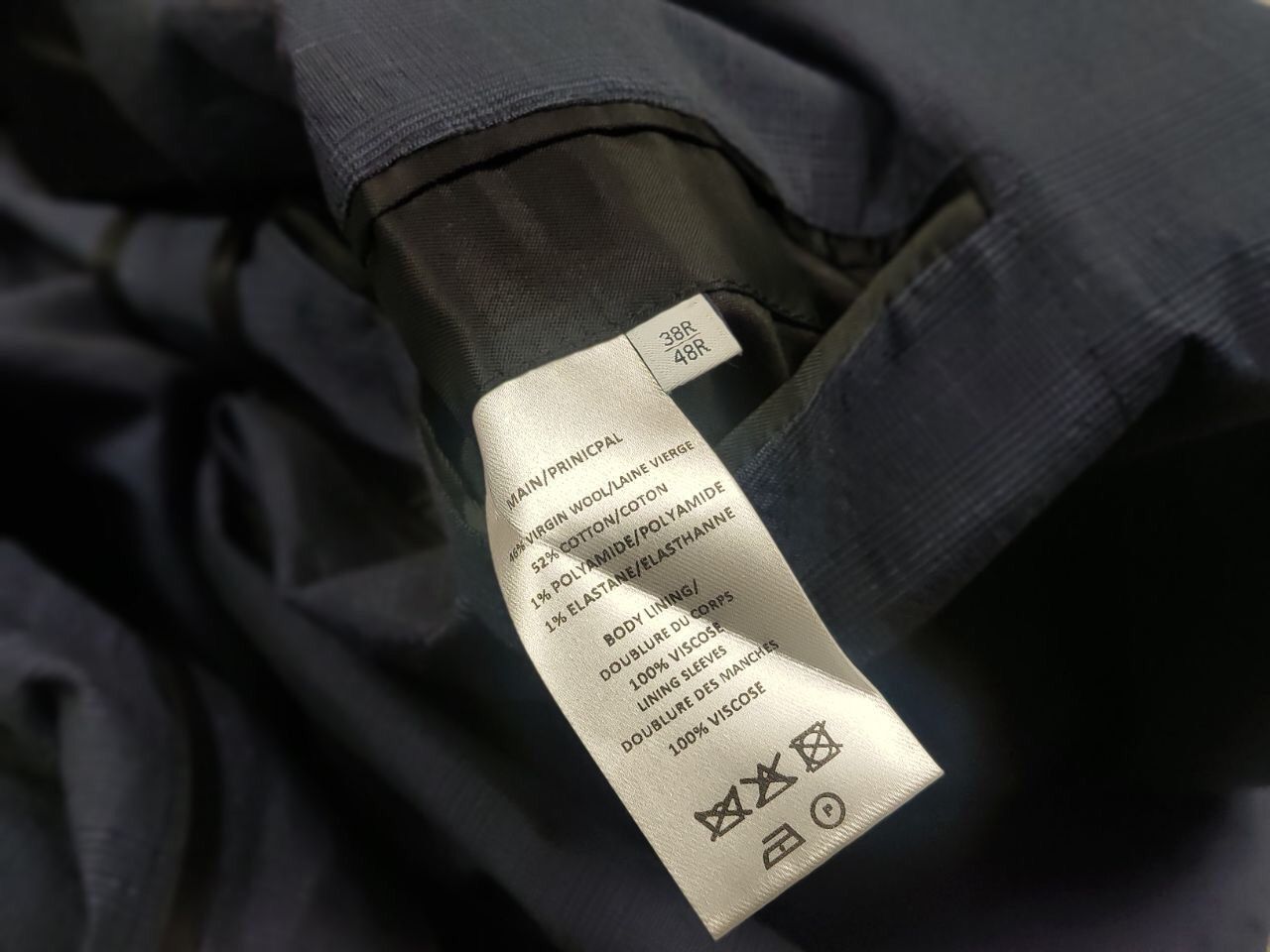 Hardy Amies Hardy Amies Design Wool Cotton Two Button Blazer Jacket Blue Size 48R - 18 Thumbnail