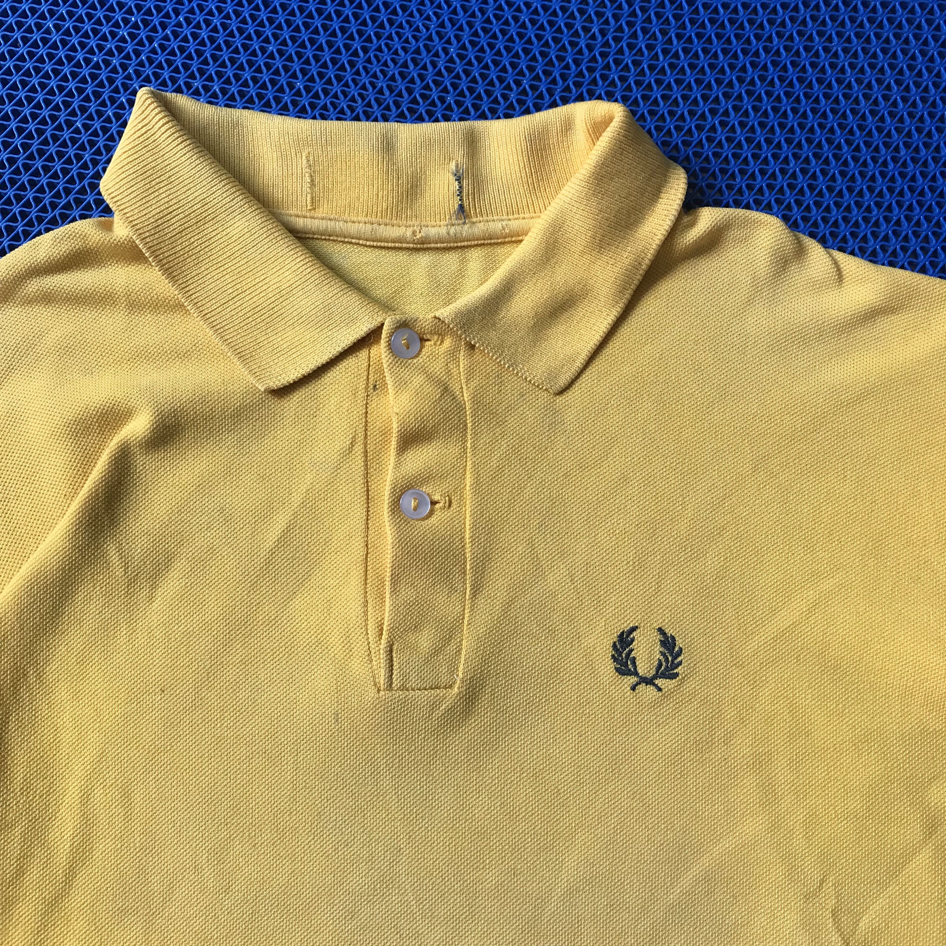 Fred Perry × Other UK × Vintage Fredperry Yellow Gold Polo shirt Size Small Basic polo Size US M / EU 48-50 / 2 - 7 Thumbnail