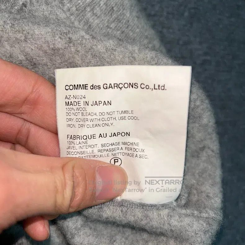 Comme des Garcons Comme des Garcons Wool Cardigan, Grey Heart Design Size L / US 10 / IT 46 - 6 Thumbnail
