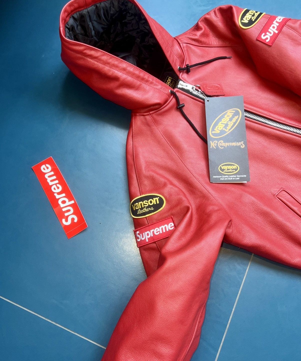 Supreme × Vanson Leathers Supreme Vanson Leather hooded work jacket Size US M / EU 48-50 / 2 - 9 Thumbnail