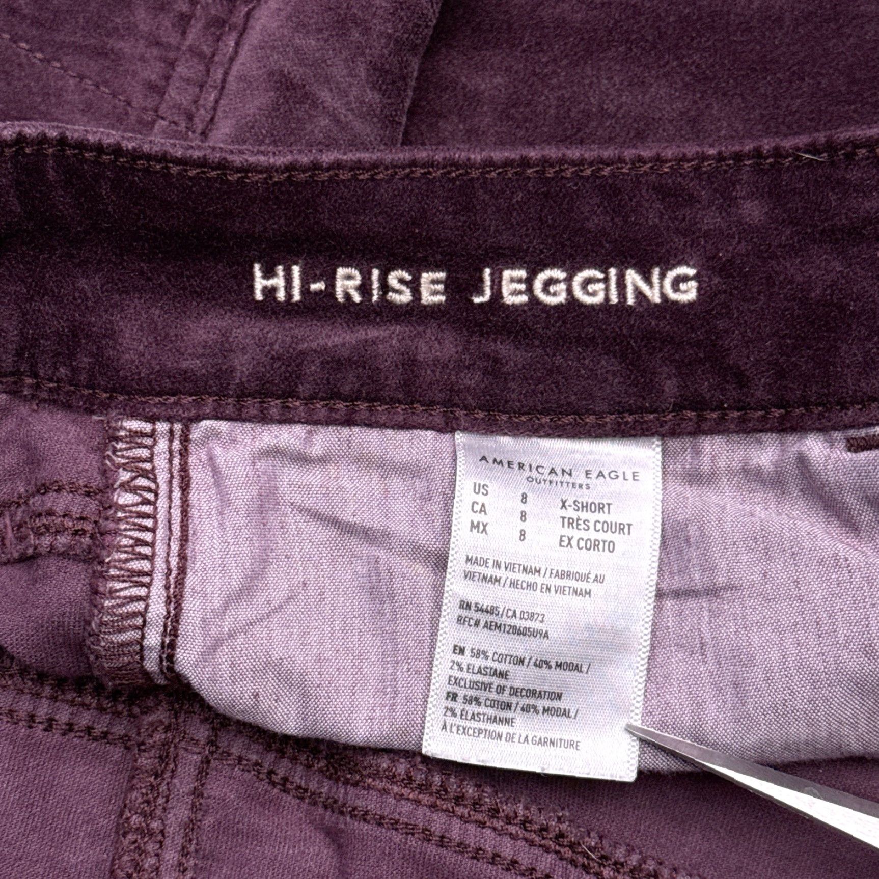 American Eagle Outfitters American Eagle Outfitters Jeans Womens 8 Burgundy Velvet Jegging Slim High Rise 5-Pocket Stretch Inseam 24 Vintage No Size 30" / US 8 / IT 44 - 5 Thumbnail
