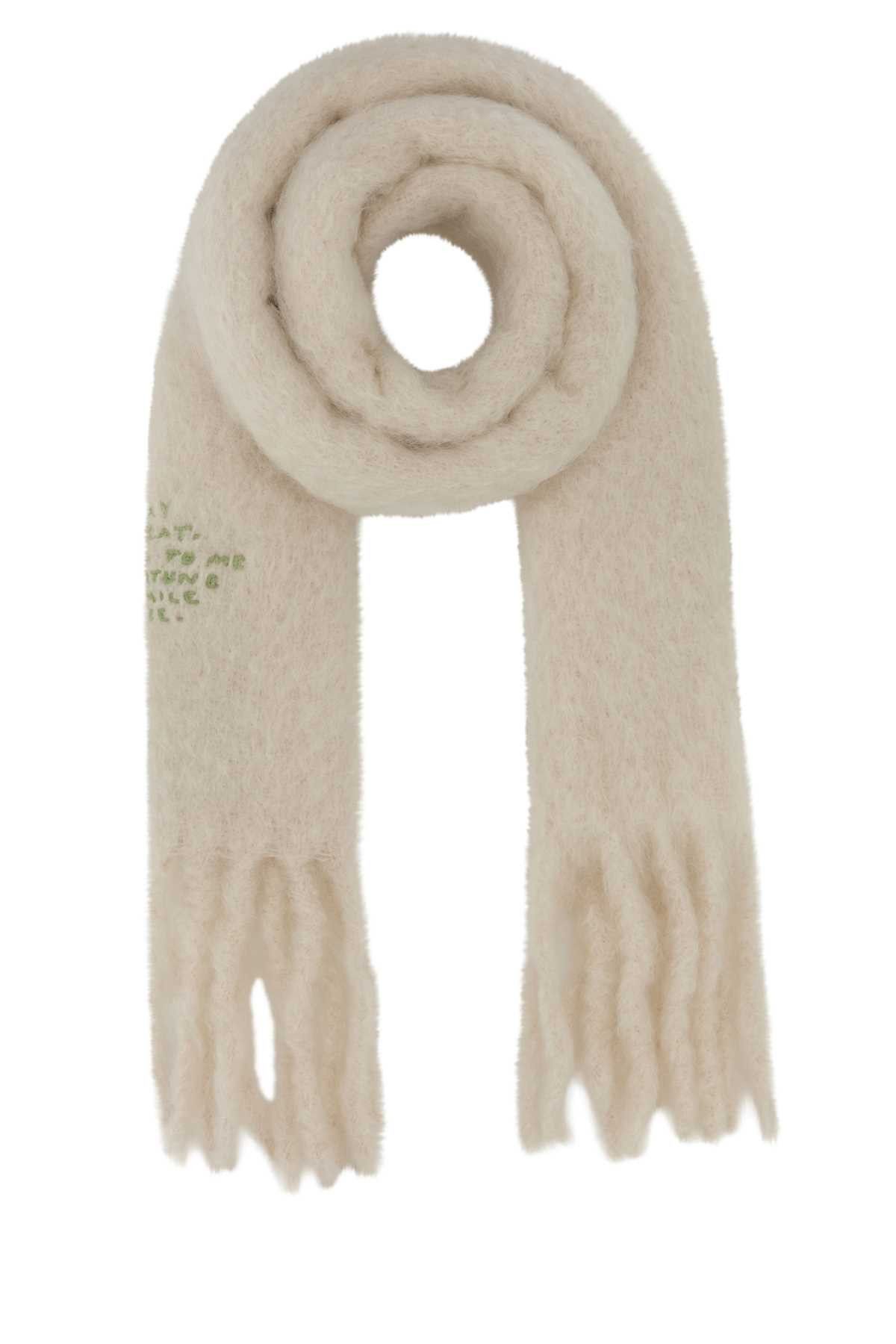 White Mohair Blend Scarf