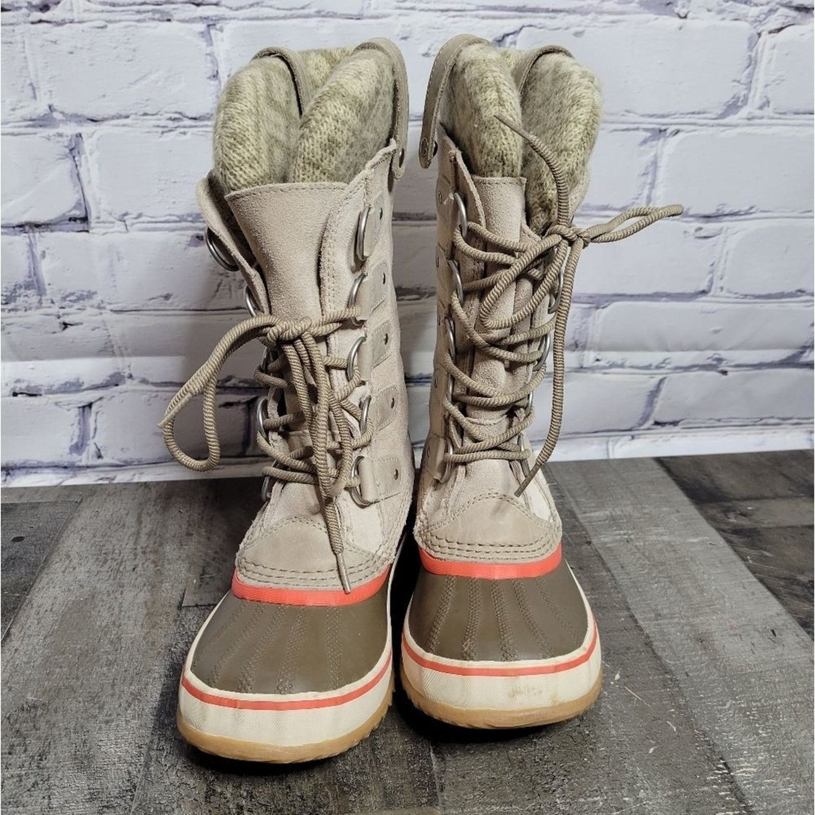 SOREL Sorel Joan of Artic Knit Winter Fossil Boots, size 6 Size US 6 / IT 36 - 2 Thumbnail