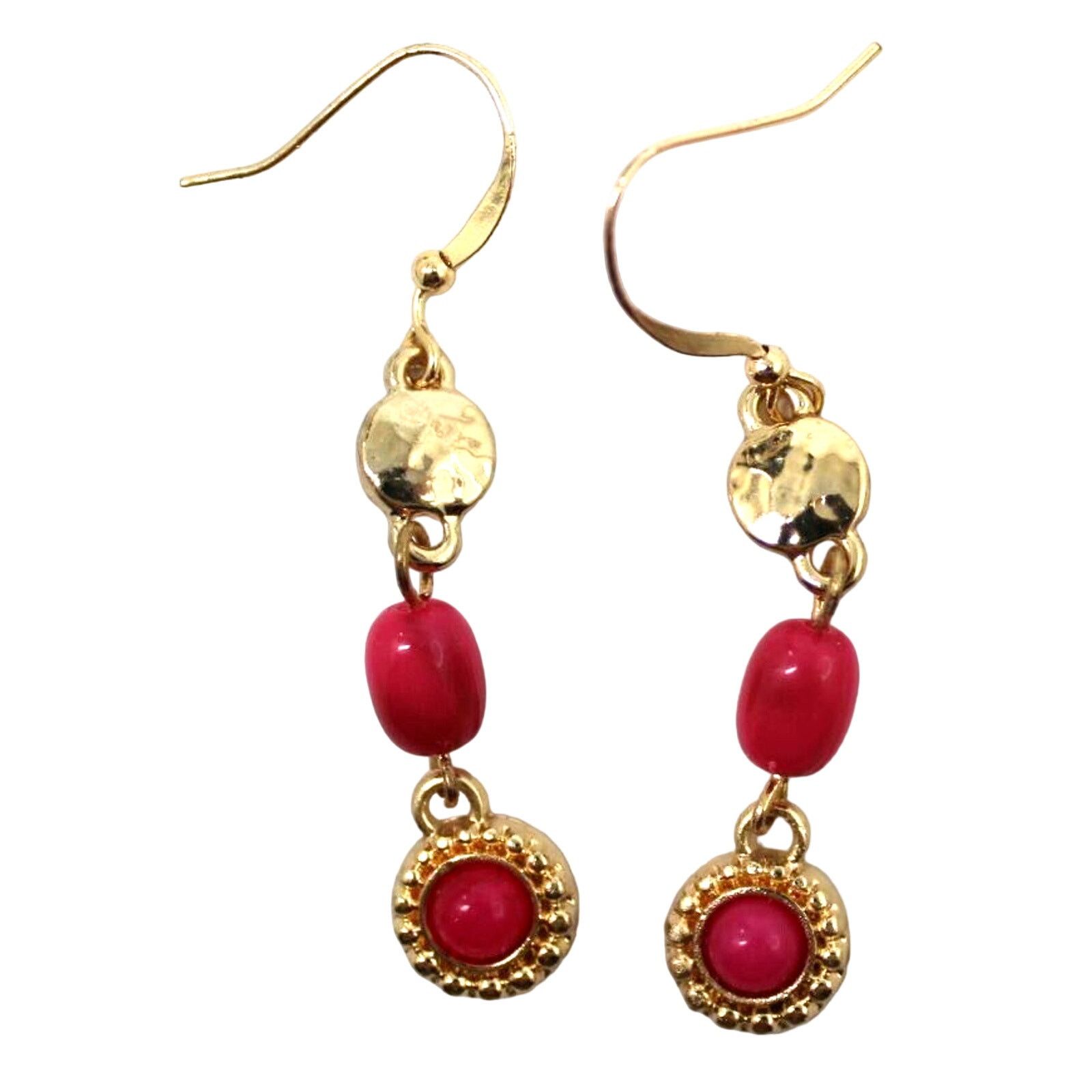 Other Bright Pink Dangle Earrings • Goldtone •Classic & Simple •2" Size ONE SIZE - 1 Thumbnail