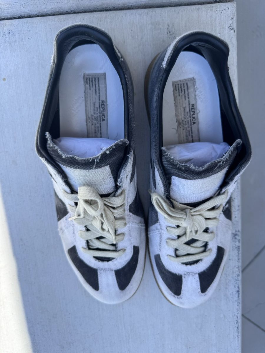 Maison Margiella Gats white black 13 46 canvas low