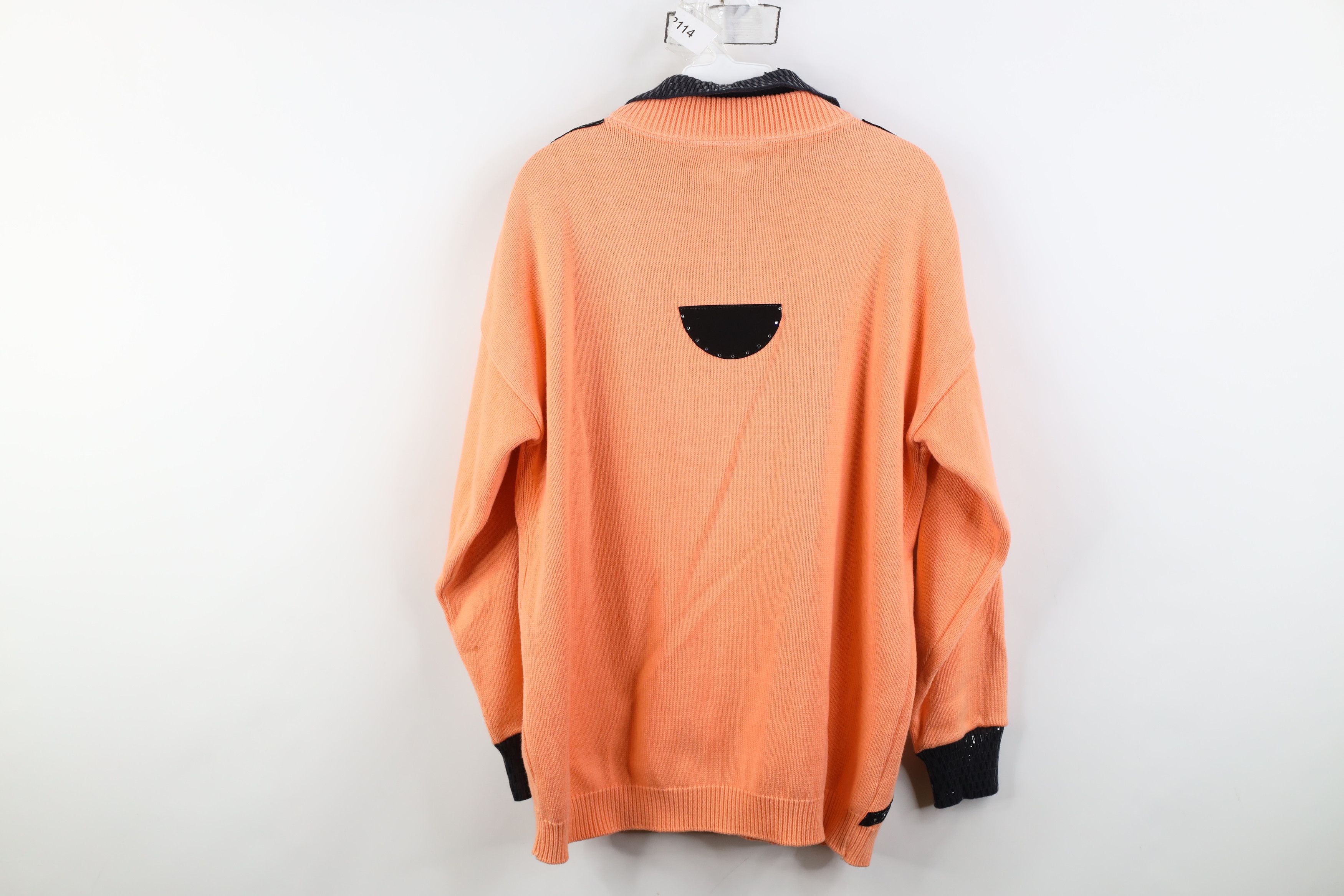 Vintage Vintage 90s Streetwear Rhinestone 1/4 Zip Knit Sweater Size L / US 10 / IT 46 - 16 Thumbnail