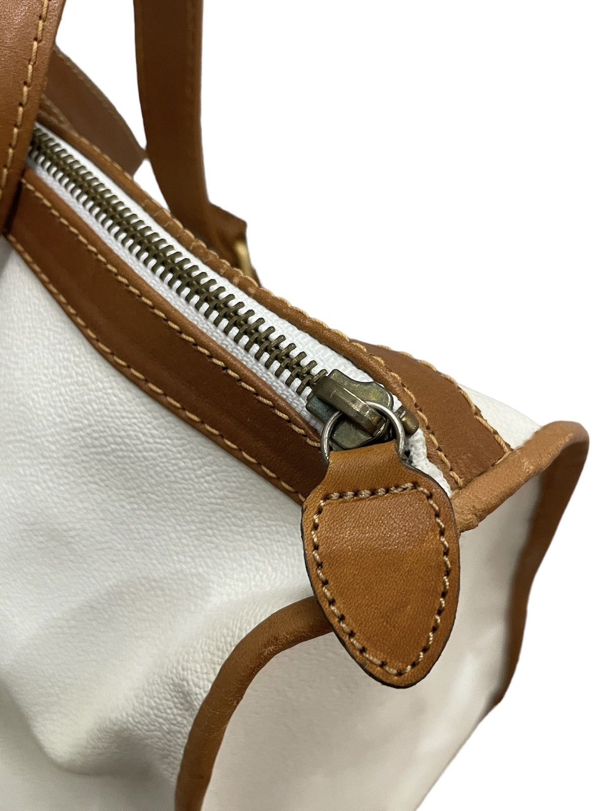 Trussardi × Vintage 80s Trussardi Italy Canvas Leather Travel Bag | Old Money Size ONE SIZE - 8 Thumbnail