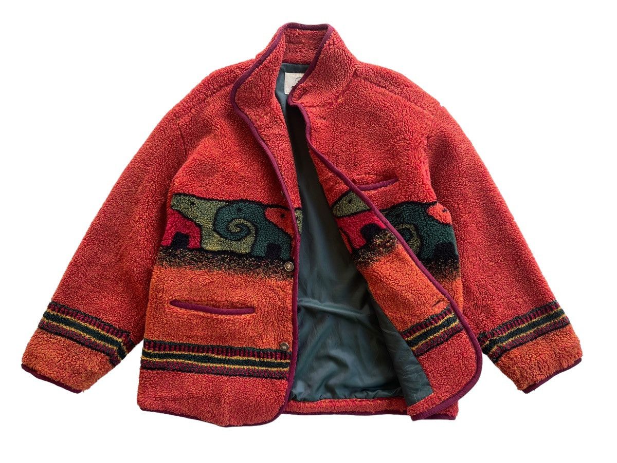 Japanese Brand Vintage 90s Catch On Printed Teddy Fleece Size US M / EU 48-50 / 2 - 5 Thumbnail