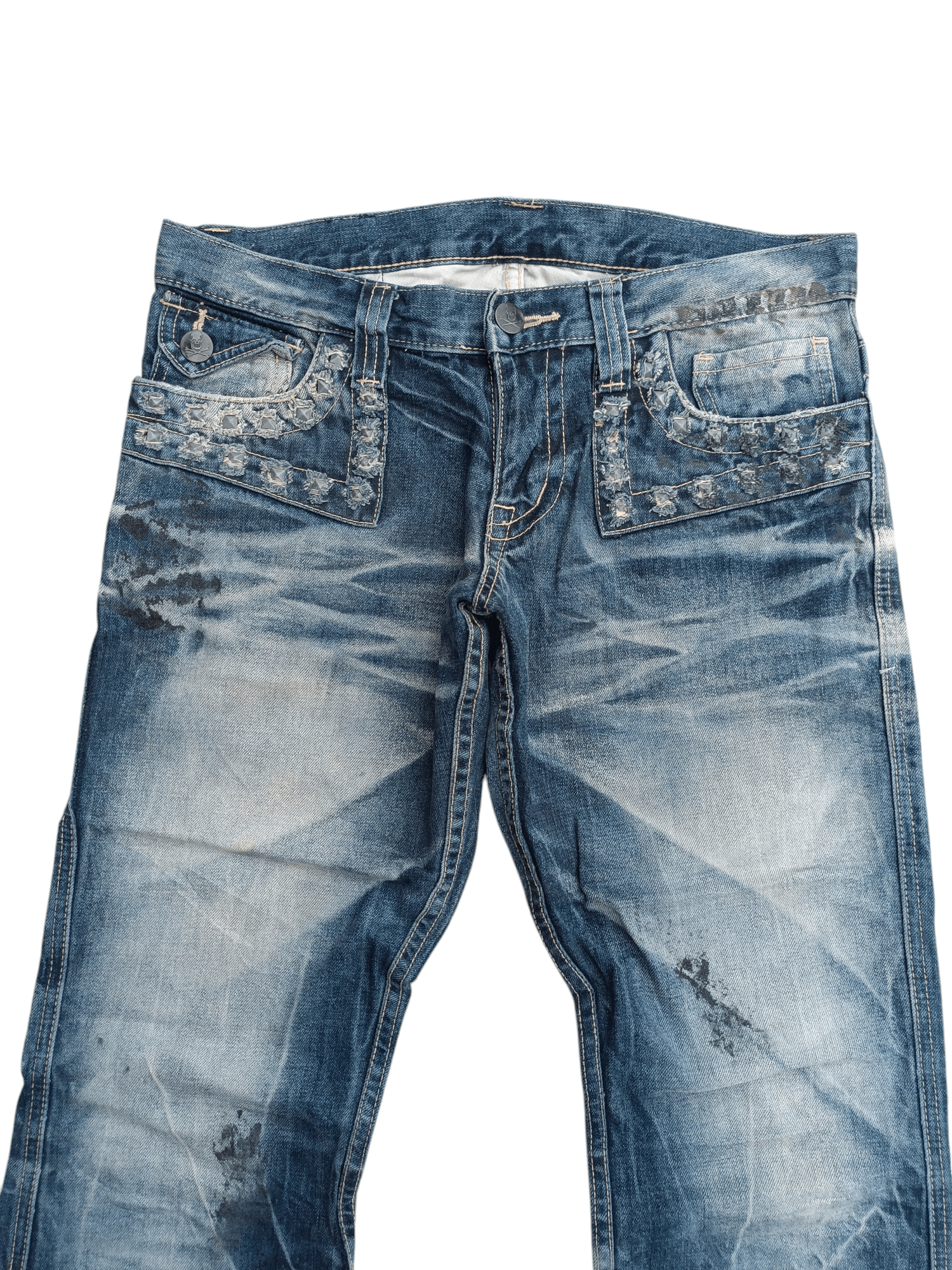 Japanese Brand × Seditionaries × Vintage FLARED💥ARMY OF NO WHISKERS STUD SEDITIONARIES DENIM Size US 32 / EU 48 - 14 Thumbnail