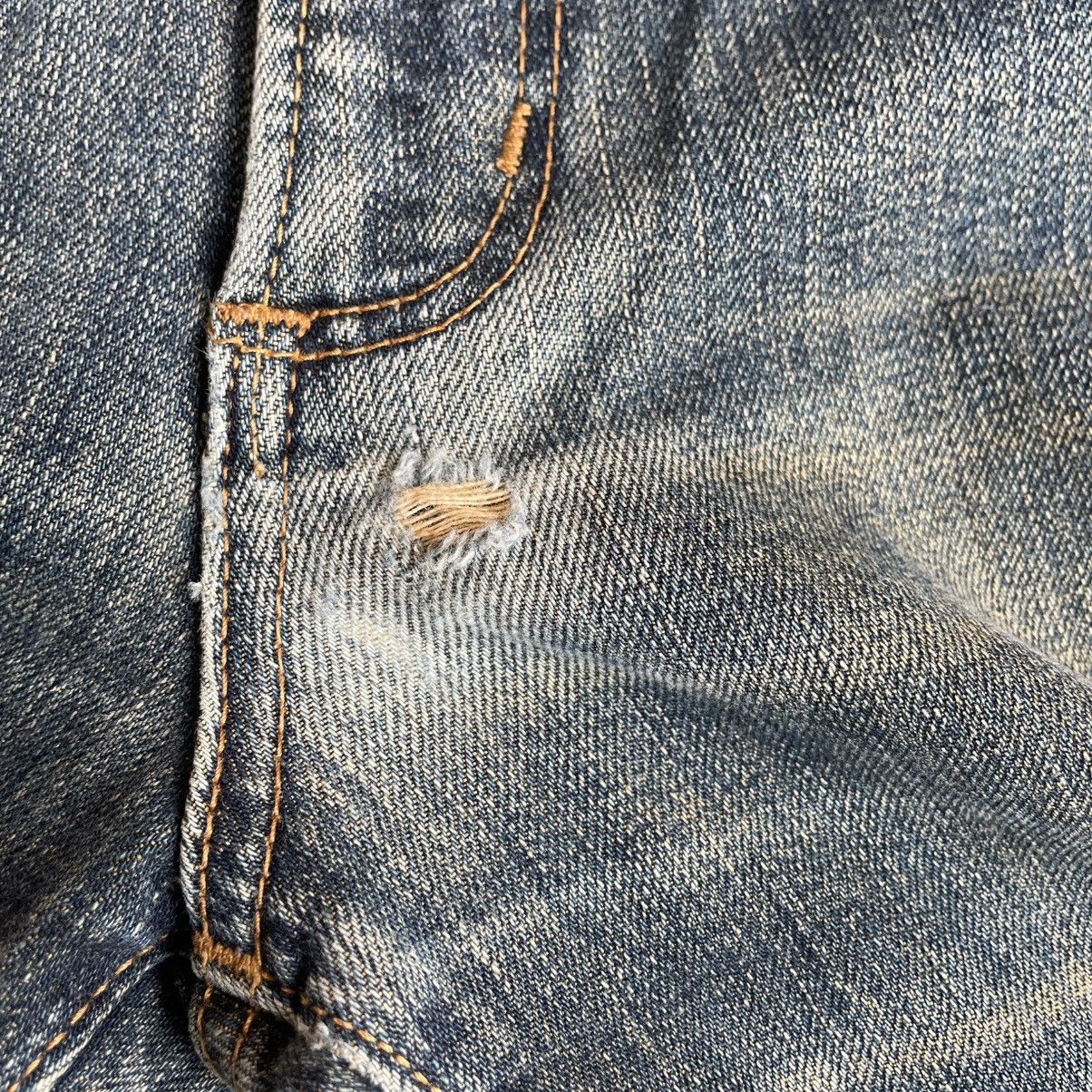 Wrangler 🔥Vintage Wrangler Stoned Washed Ripped Slim Fit Denim Jeans Size US 32 / EU 48 - 9 Thumbnail