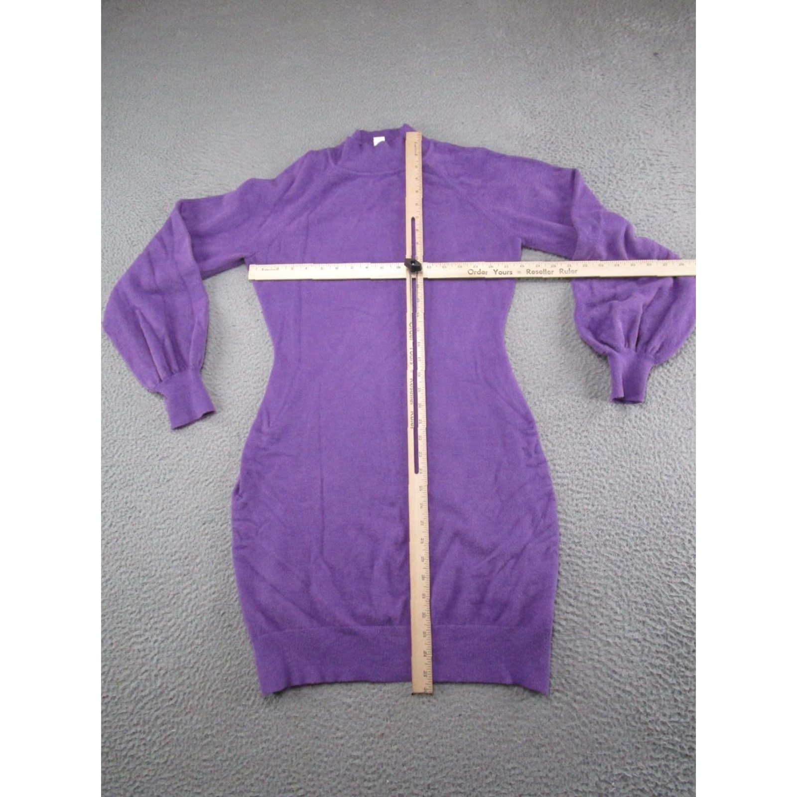 Vintage Exlura Knit Sweater Dress Purple Stretch Long Sleeve L Women's Casual Knit Dress Midi Size L / US 10 / IT 46 - 5 Thumbnail