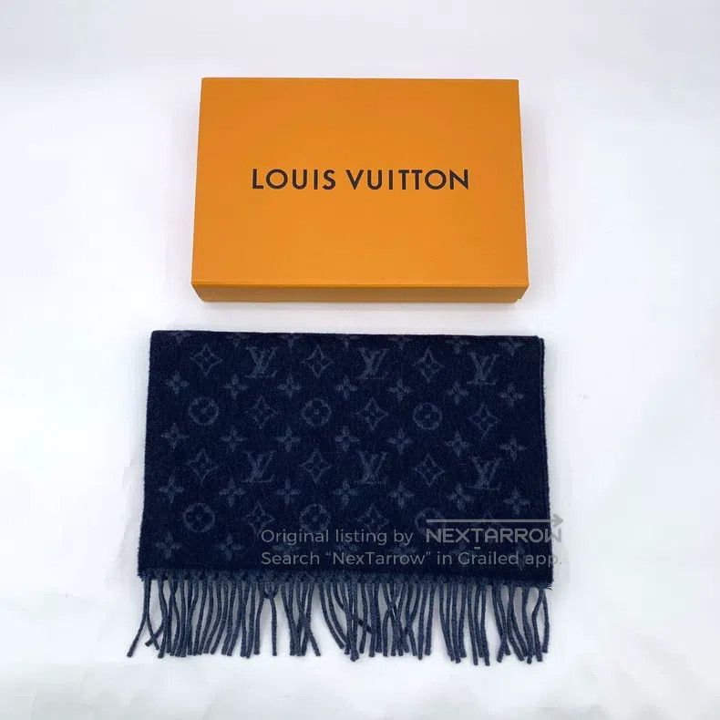 Louis Vuitton Louis Vuitton Dark blue logo presbyopic full print cashmer Size ONE SIZE - 9 Thumbnail
