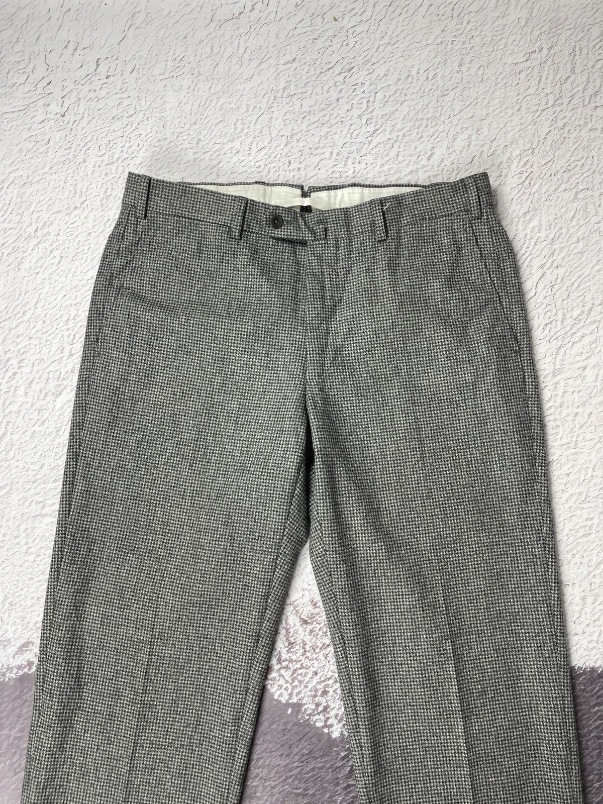 Ermenegildo Zegna Ermenegildo Zegna grey wool Houndstooth dress casual pants Size US 32 / EU 48 - 5 Thumbnail