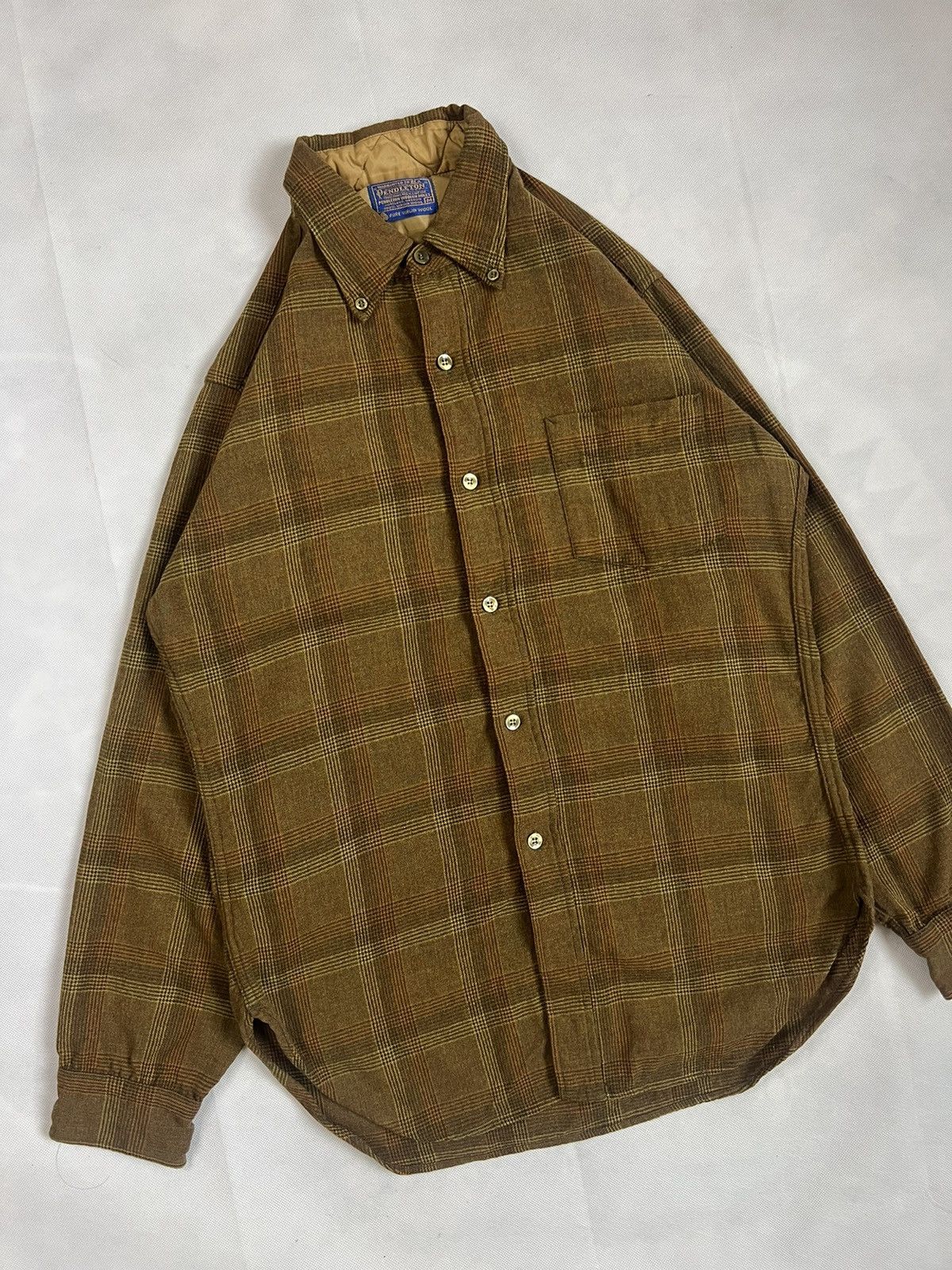 Pendleton 1950's Brown Plaid Pendleton Wool Field Shirt Size US M / EU 48-50 / 2 - 5 Thumbnail