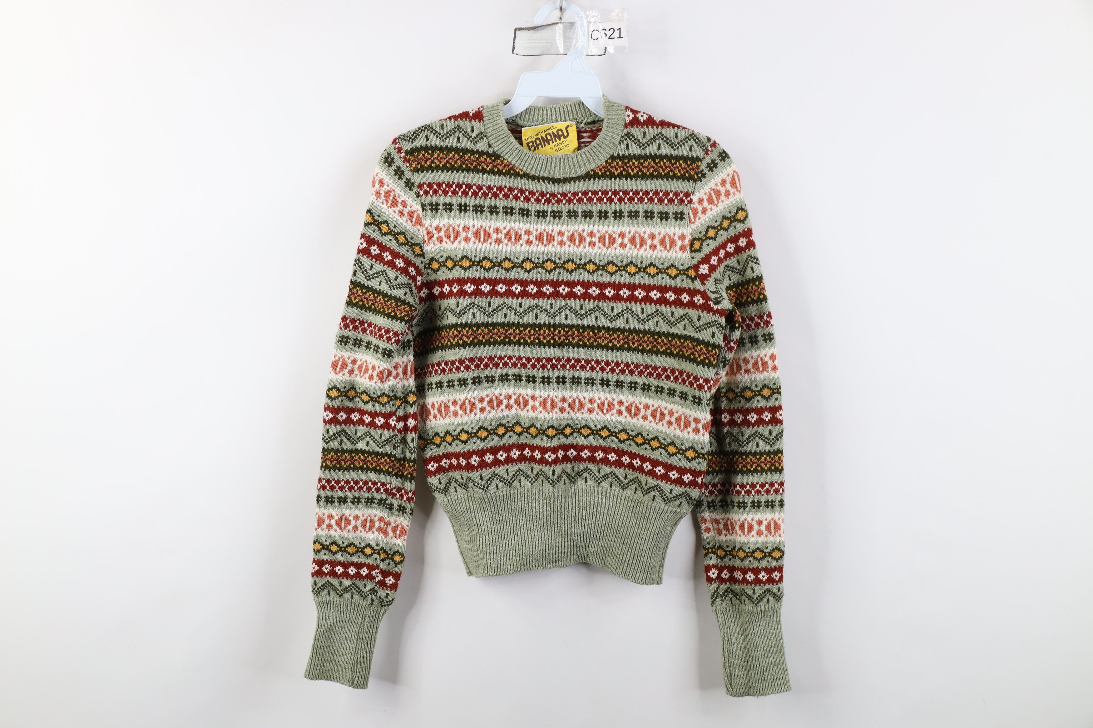 Vintage Vintage 70s Streetwear Rainbow Fair Isle Crewneck Sweater Size XS / US 0-2 / IT 36-38 - 1 Thumbnail