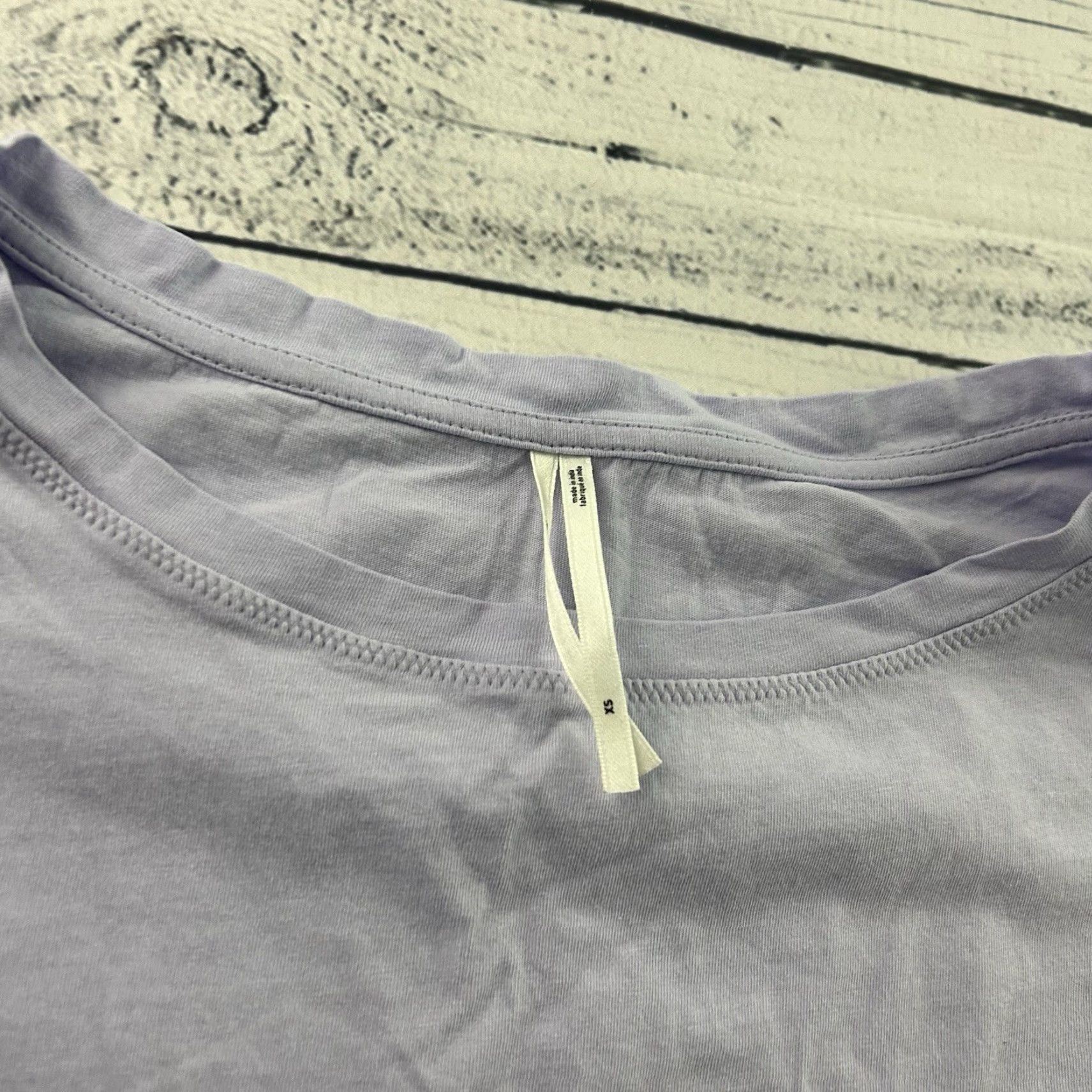 Anthropologie Anthropologie Shirt Women's XS Purple Short Flutter Sleeve Cotton Box Ruffle Top Size XS / US 0-2 / IT 36-38 - 2 Thumbnail