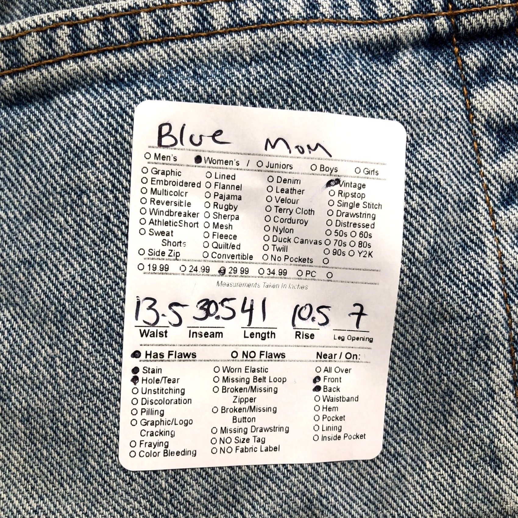Calvin Klein VINTAGE Calvin Klein Jeans Sandblast 5 Pocket Jean 27x32 Womens Size 8 Blue Straight Fit Womens Jeans Size 27" / US 4 / IT 40 - 2 Thumbnail