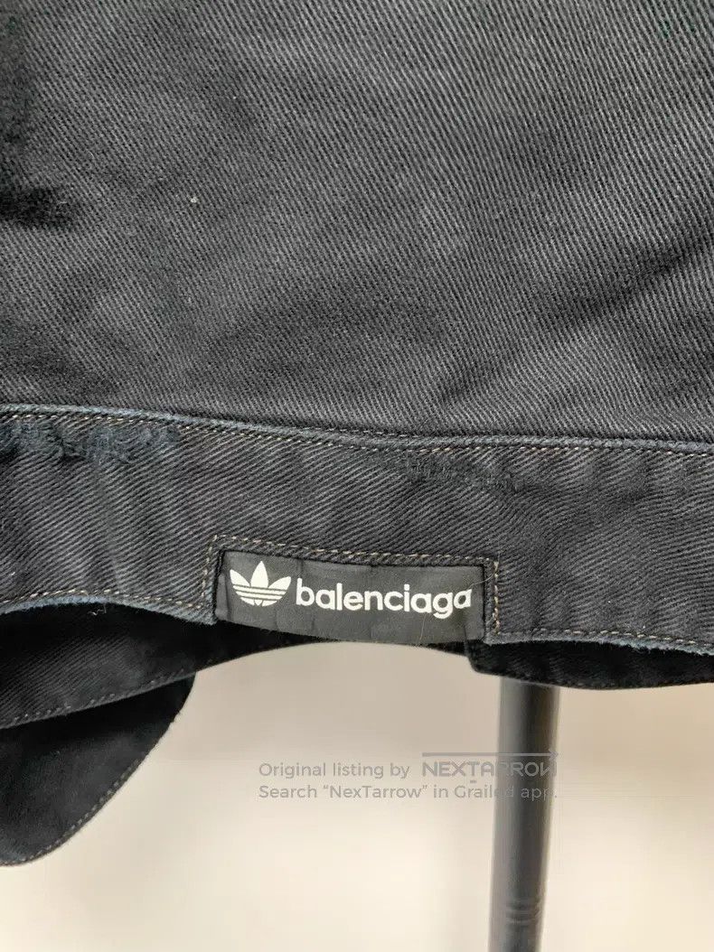 Balenciaga Balenciaga Logo Printed Striped Long Sleeve Denim Jacket Size US L / EU 52-54 / 3 - 3 Thumbnail