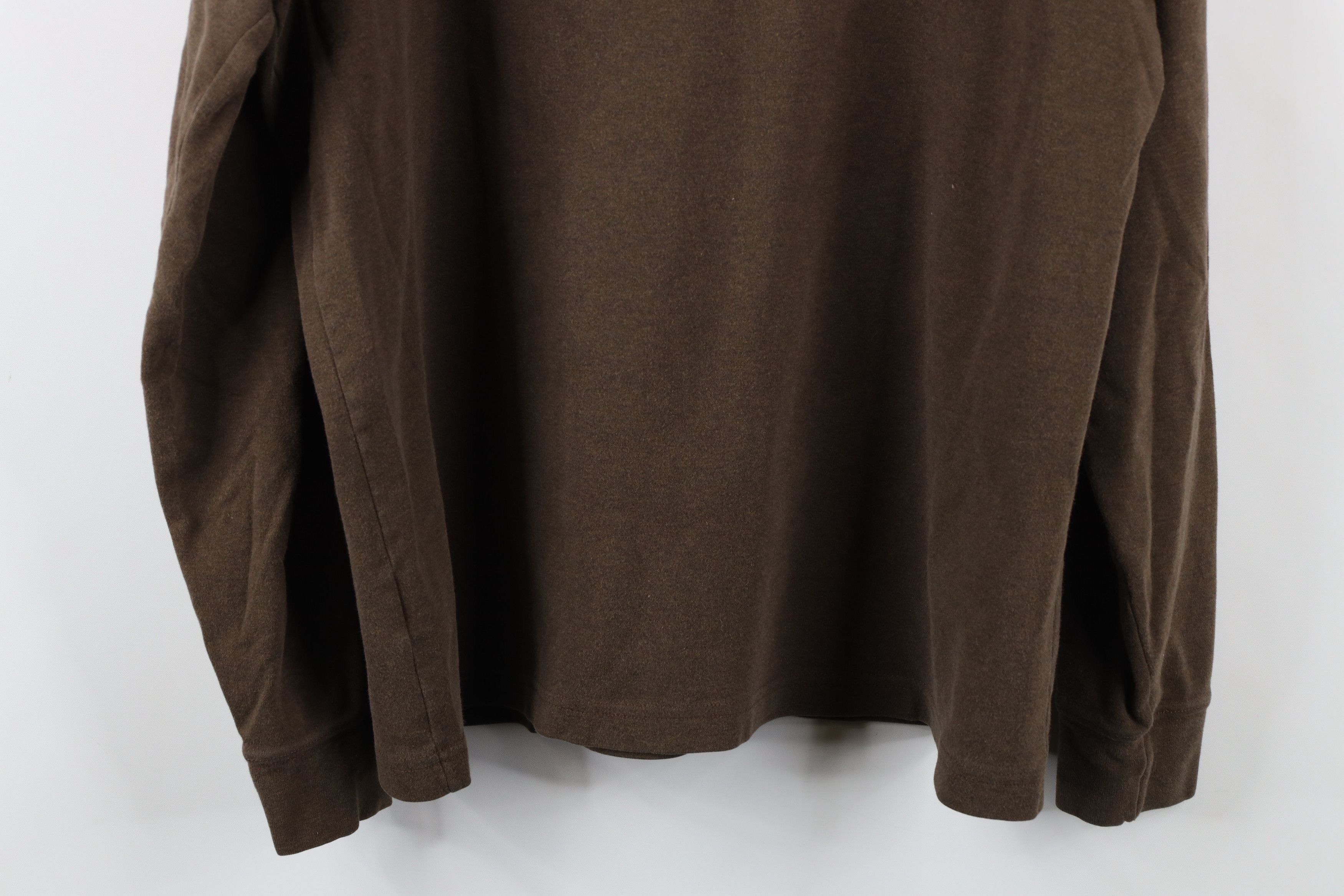 Lands' End × Vintage Vintage 90s Lands End Mock Neck Long Sleeve T-Shirt Brown Size US L / EU 52-54 / 3 - 10 Thumbnail